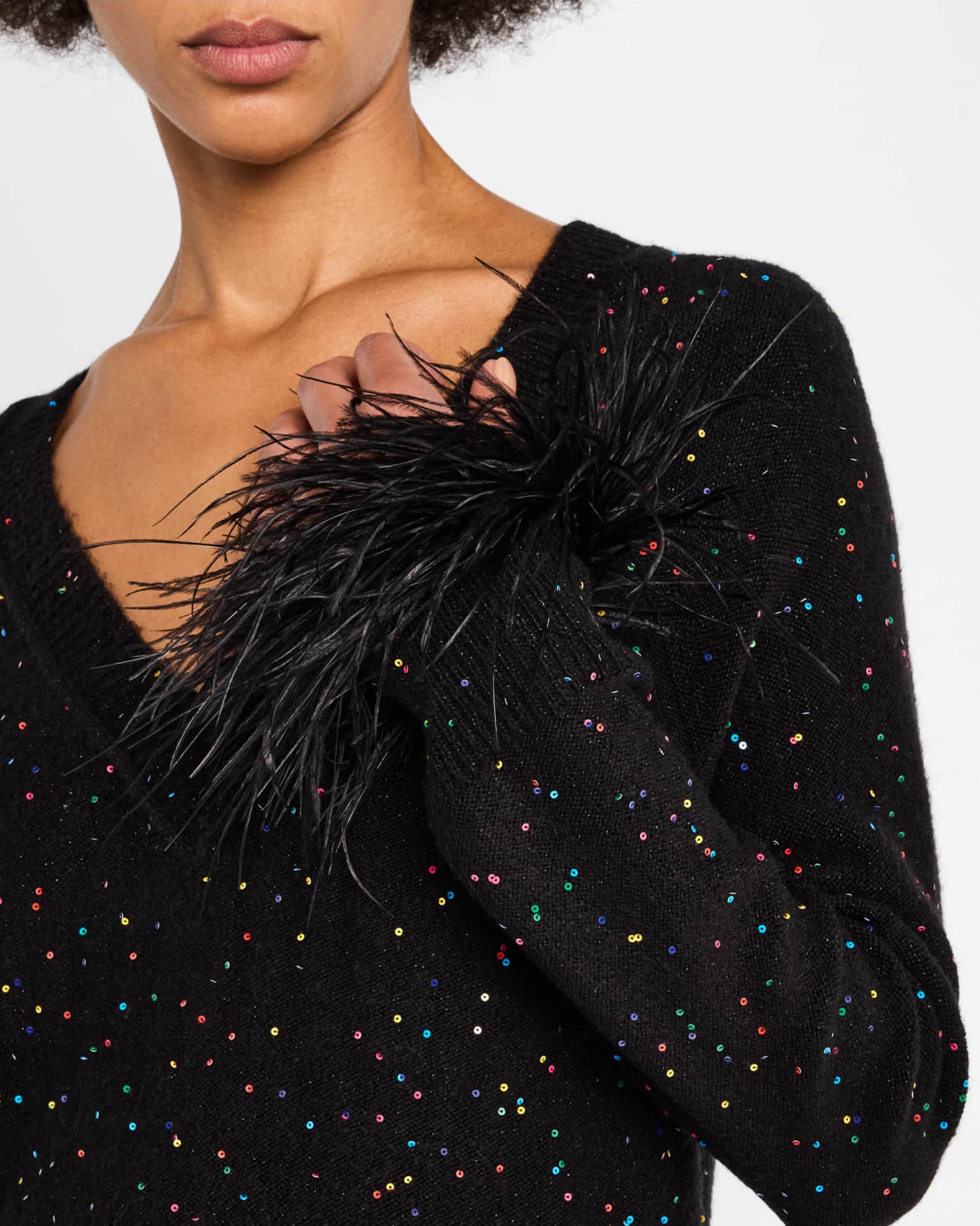 Strapless Feather Knit Top Purple - MILLY