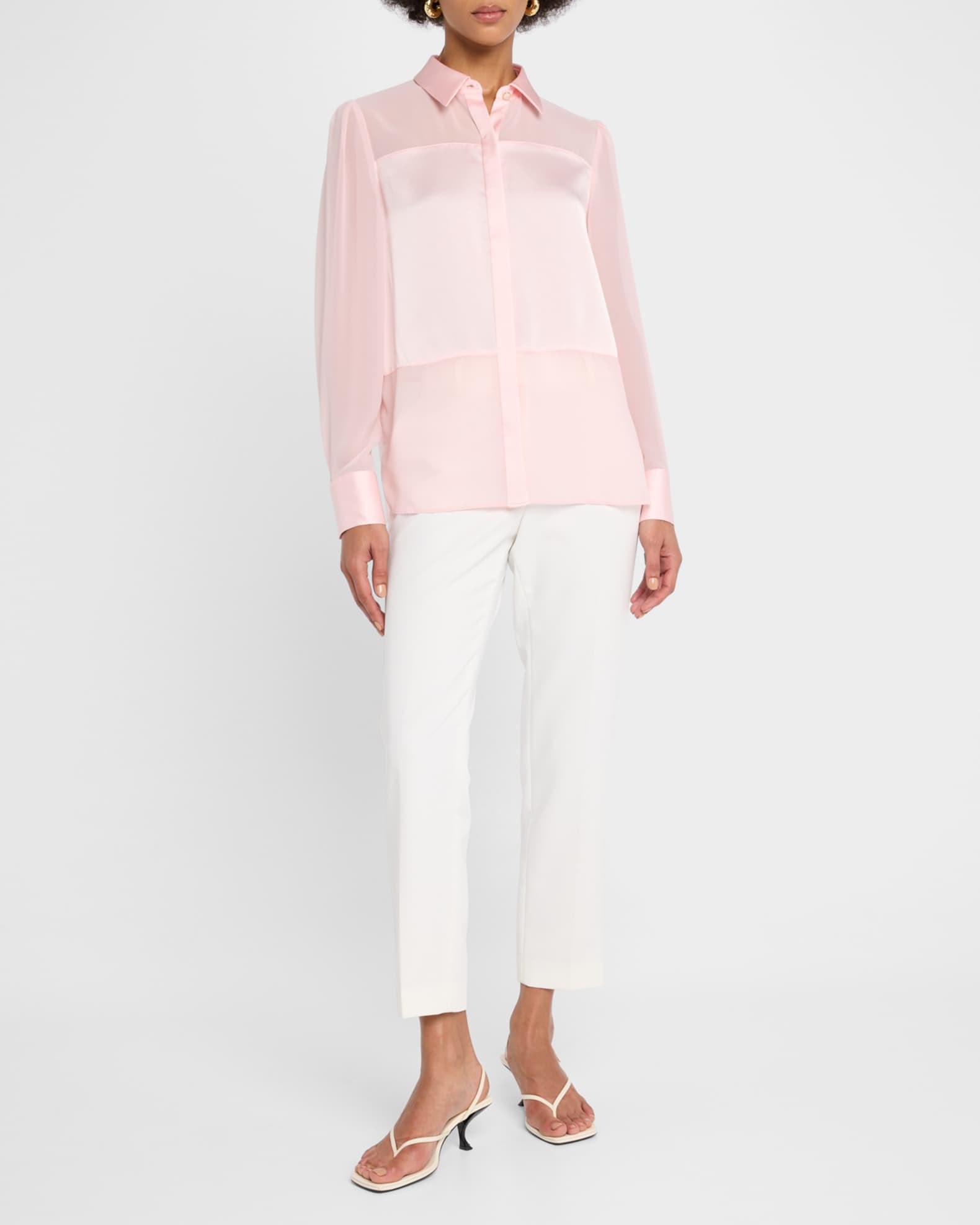 Andy Sheer Satin Combo Blouse 1