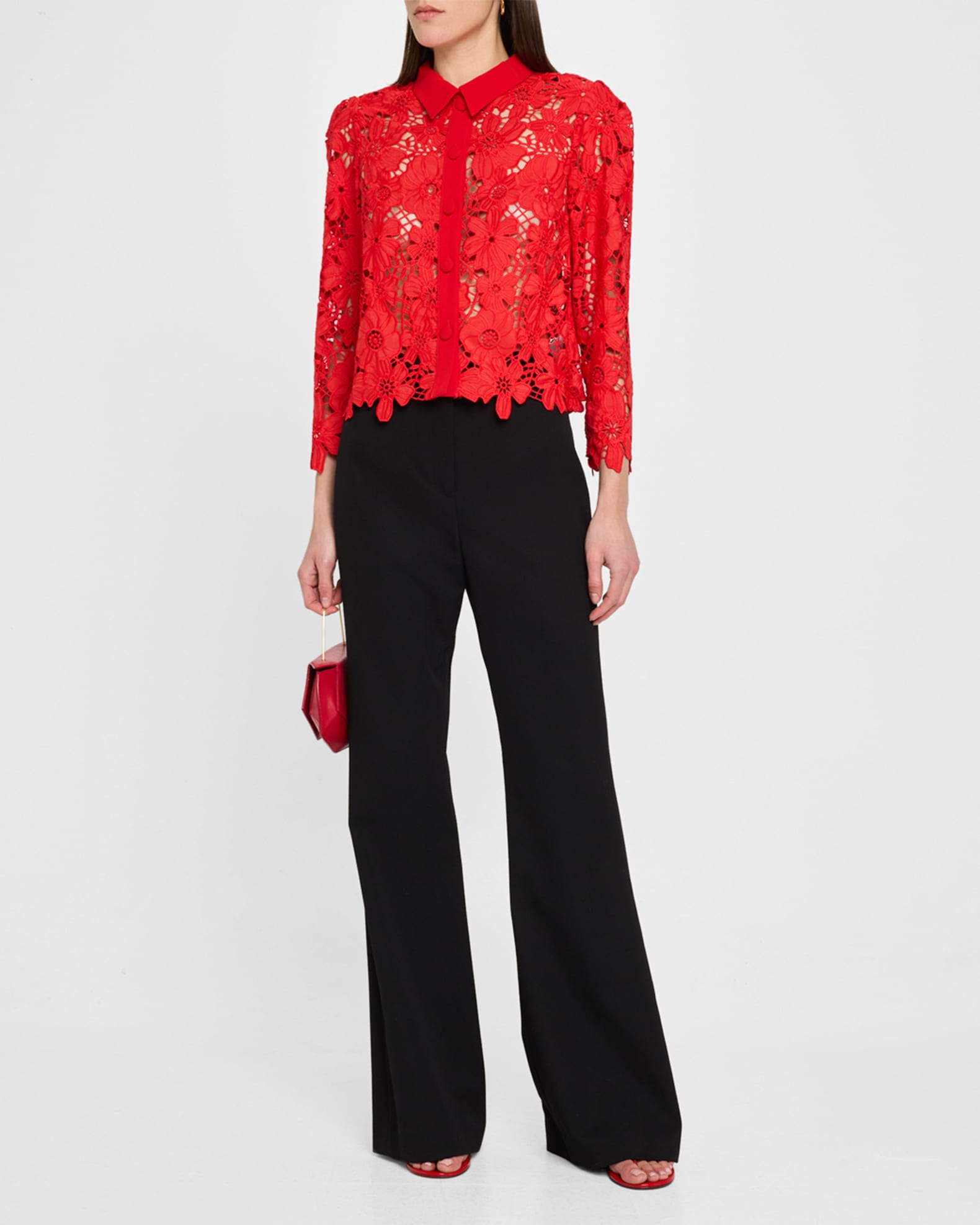June Cropped Floral Lace Top 1