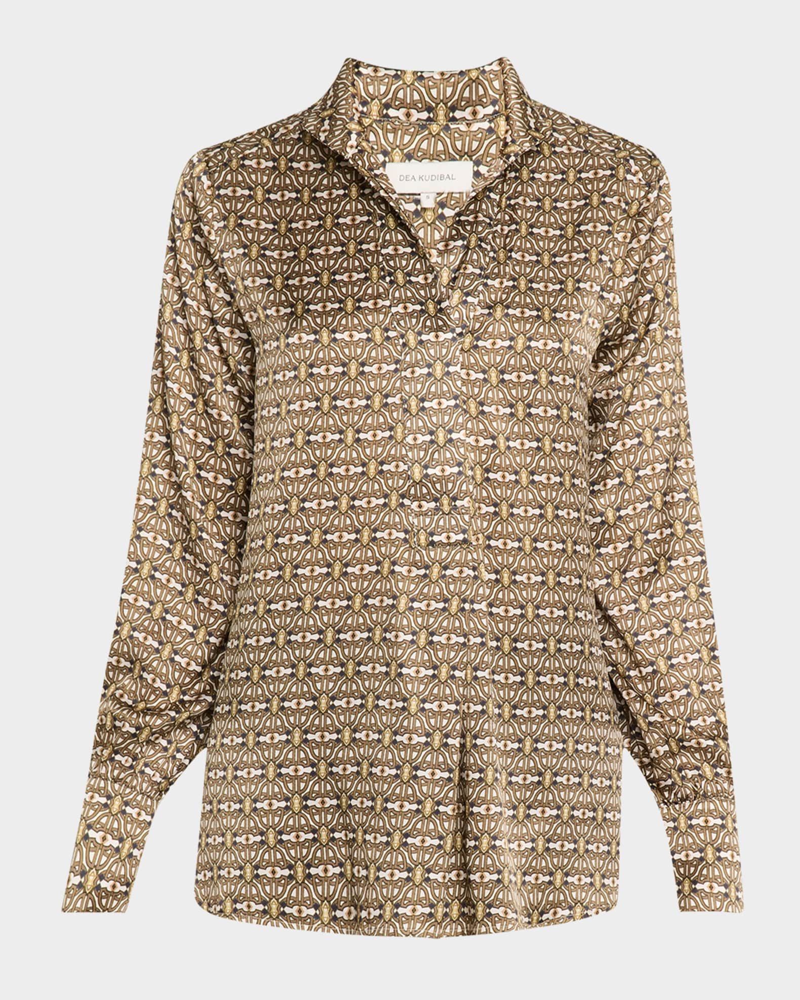 Natedea Printed Silk Blouse 0