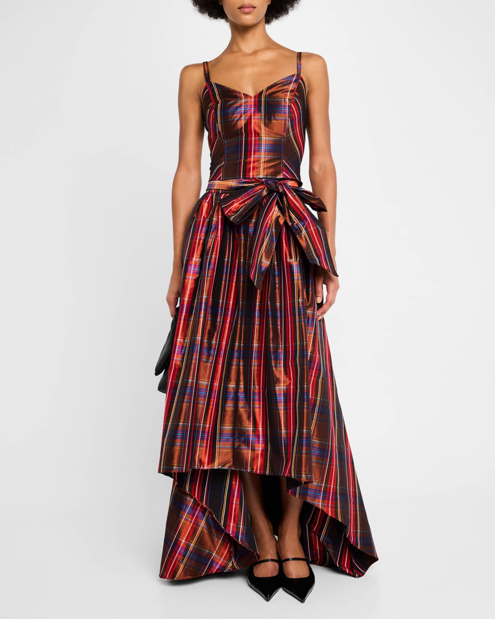 Kalina High-Low Plaid Maxi Skirt 1