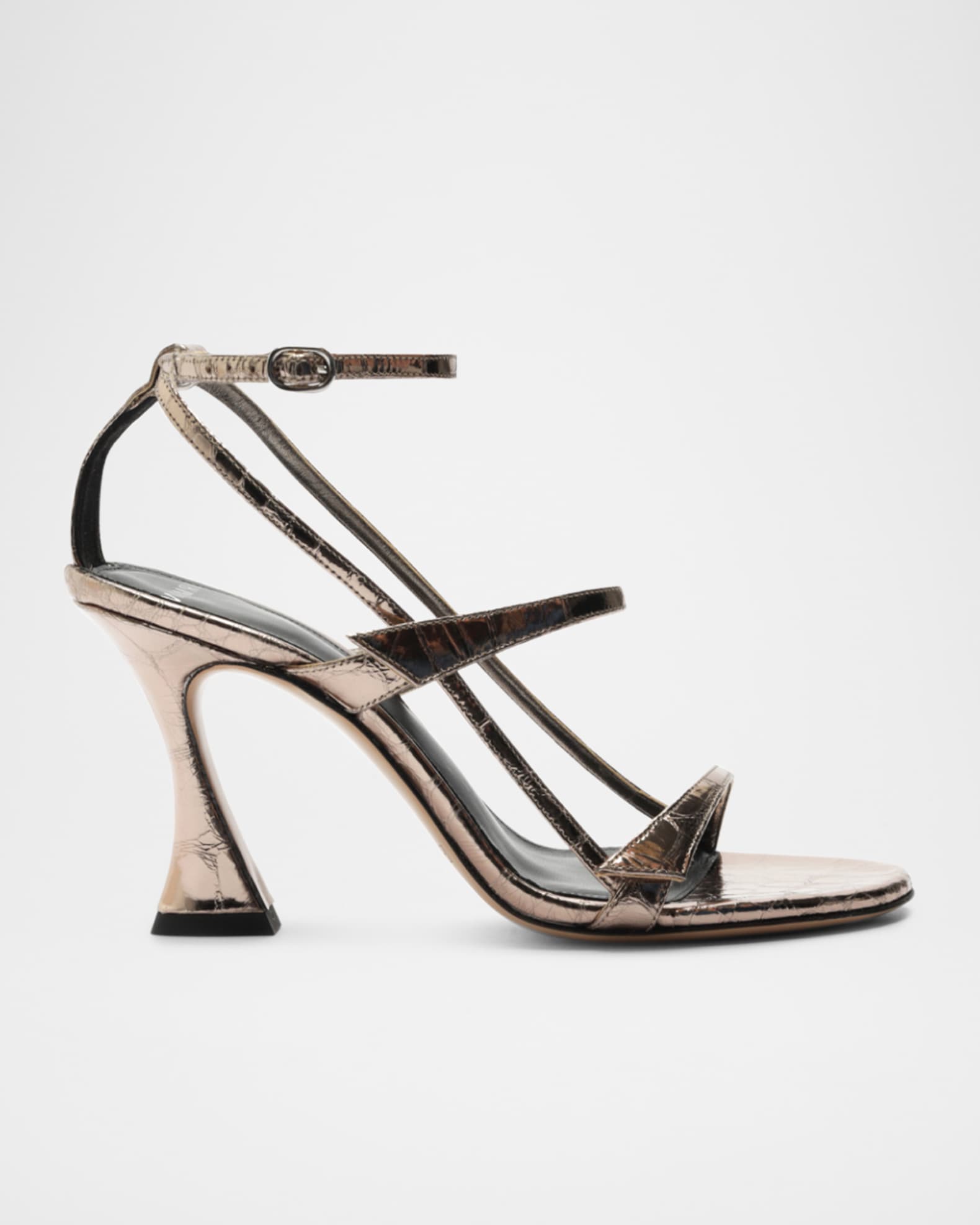 Tita Metallic Leather Cage Heel Sandals 0