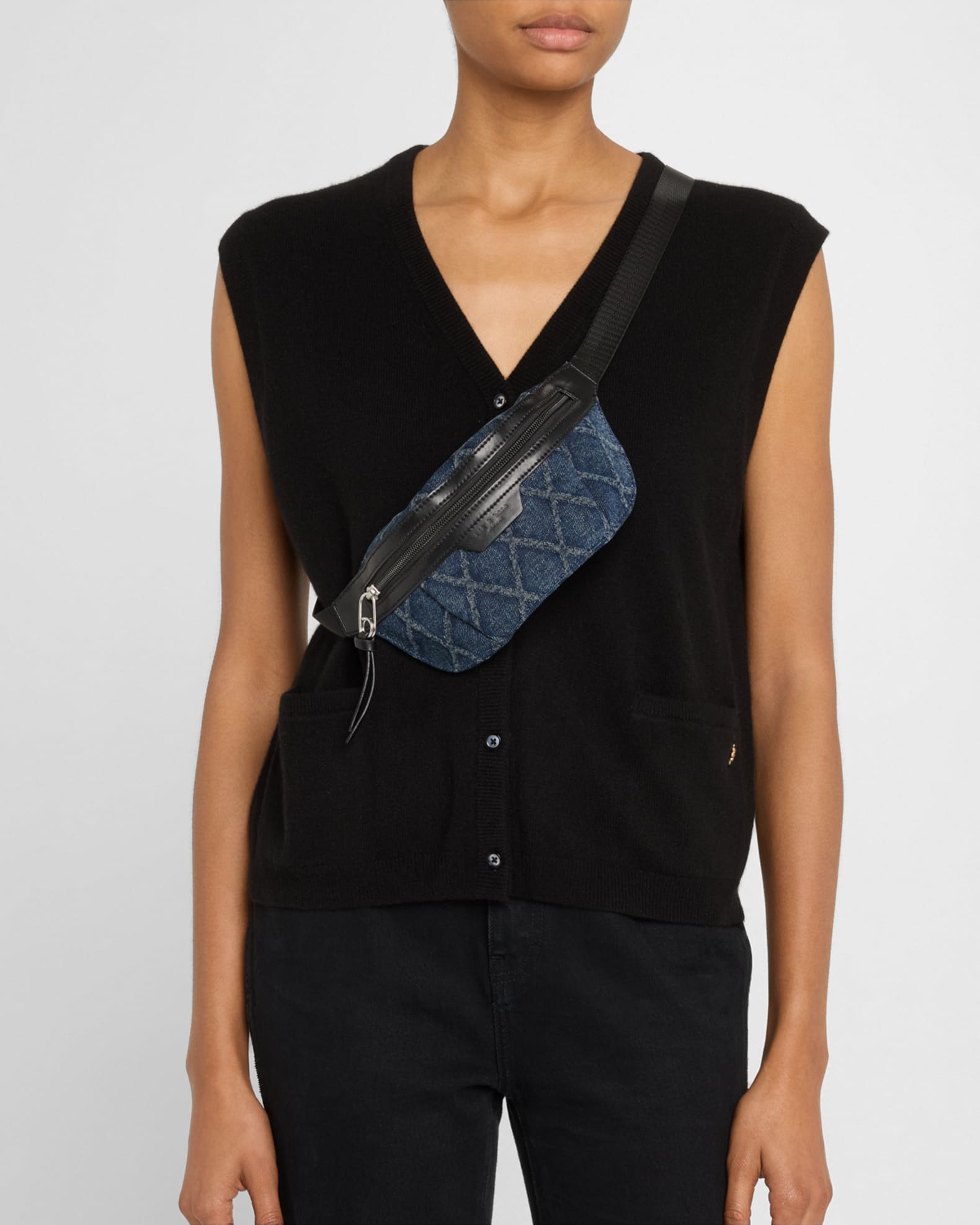 Rag Bone Commuter Mini Quilted Denim Belt Bag Neiman Marcus
