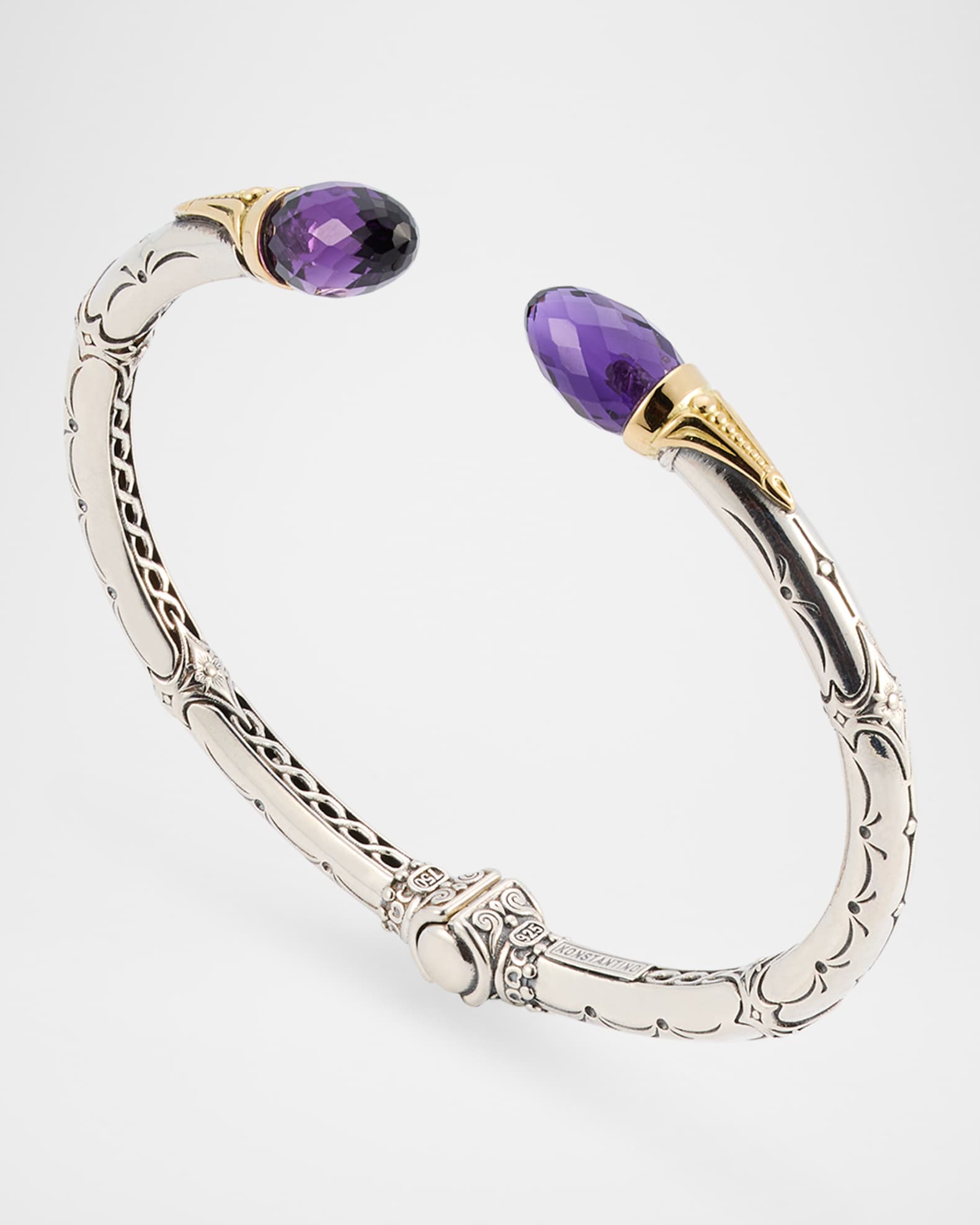 Konstantino Anthos Dagger Dark Amethyst Quartz Hinge Bracelet Neiman