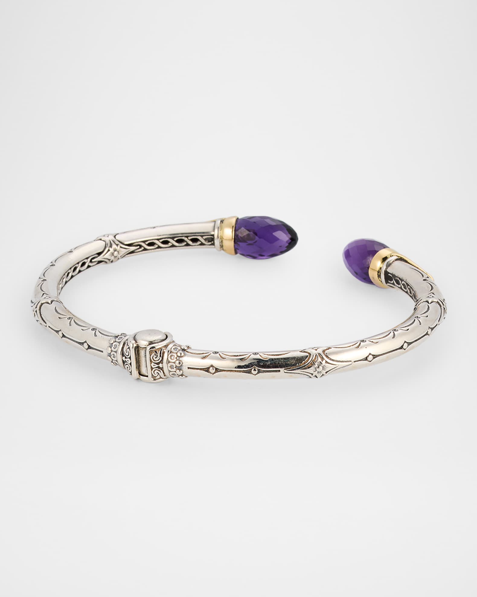 Konstantino Anthos Dagger Dark Amethyst Quartz Hinge Bracelet Neiman