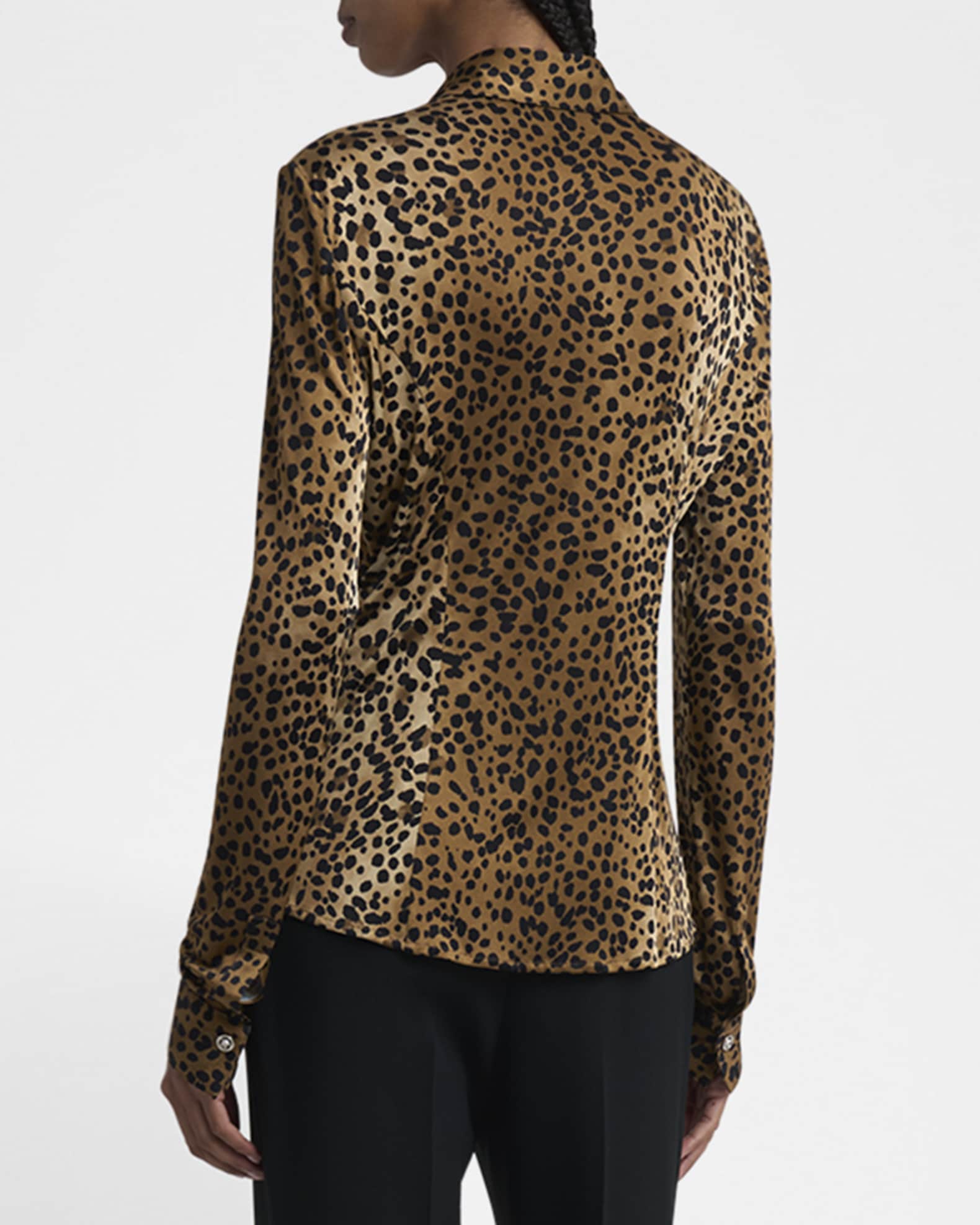 Versace Leopard Liquid Jersey Top | Saks Fifth Avenue