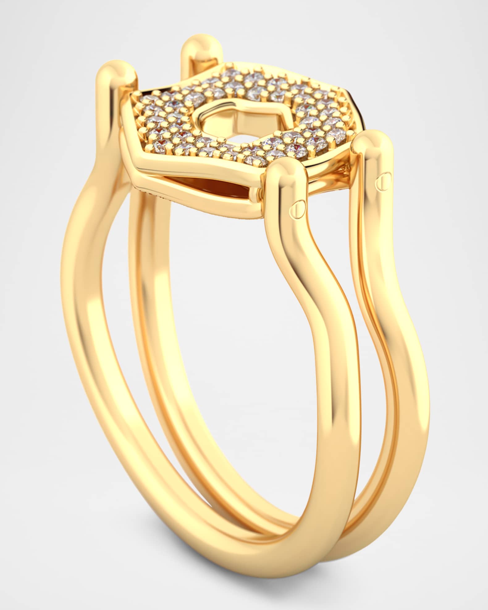 18K Gold Orbital Eclipse Ring with Diamonds 1