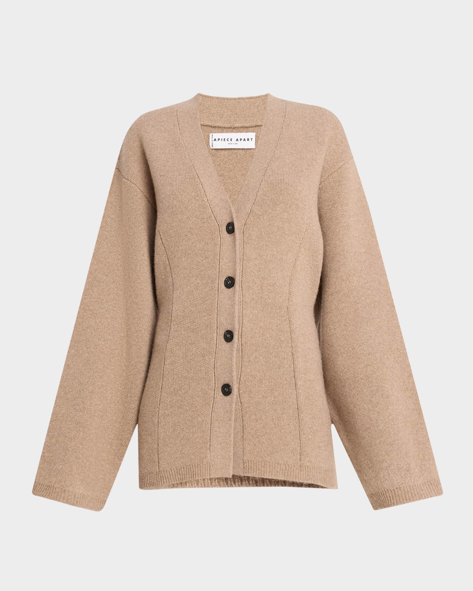 Paris Merino Wool and Cashmere V-Neck Button-Front Cardigan 0