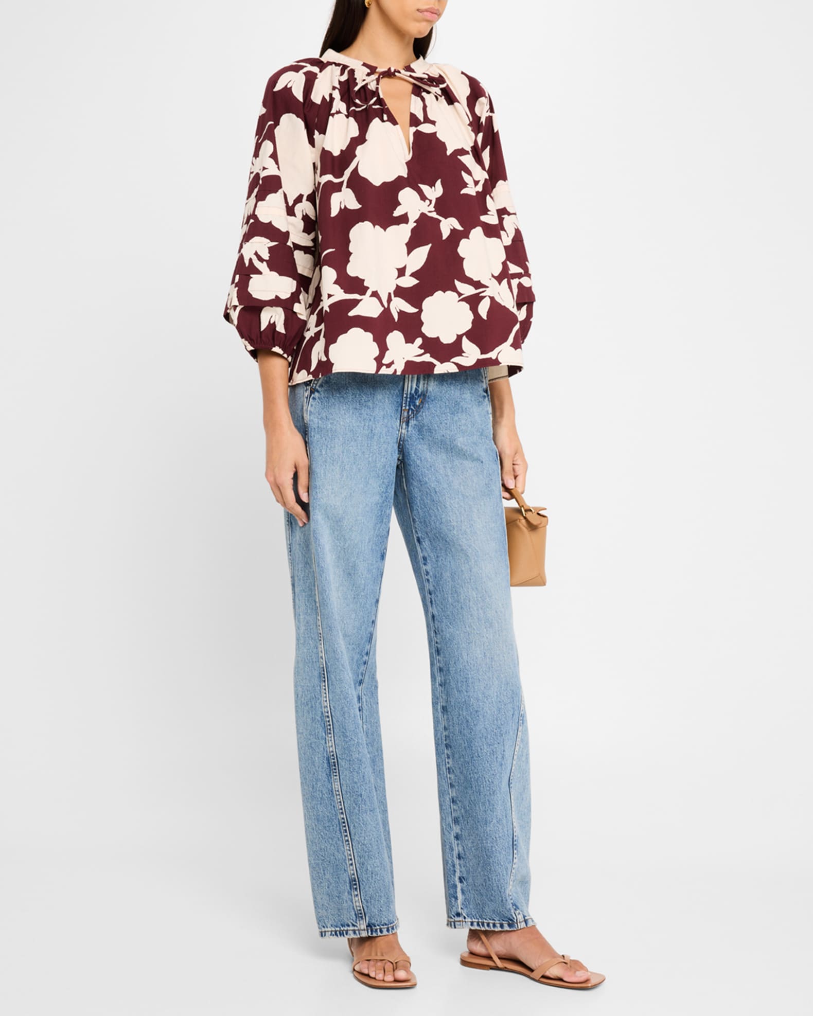 Tule Floral-Print Organic Cotton Top 1