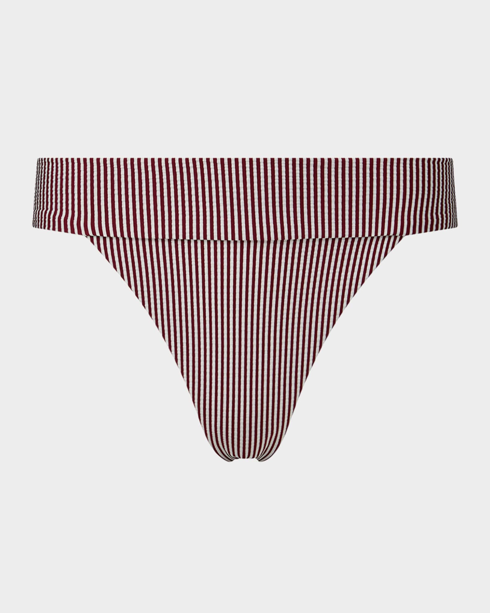 Seersucker Stripe Karina Bikini Bottoms 0