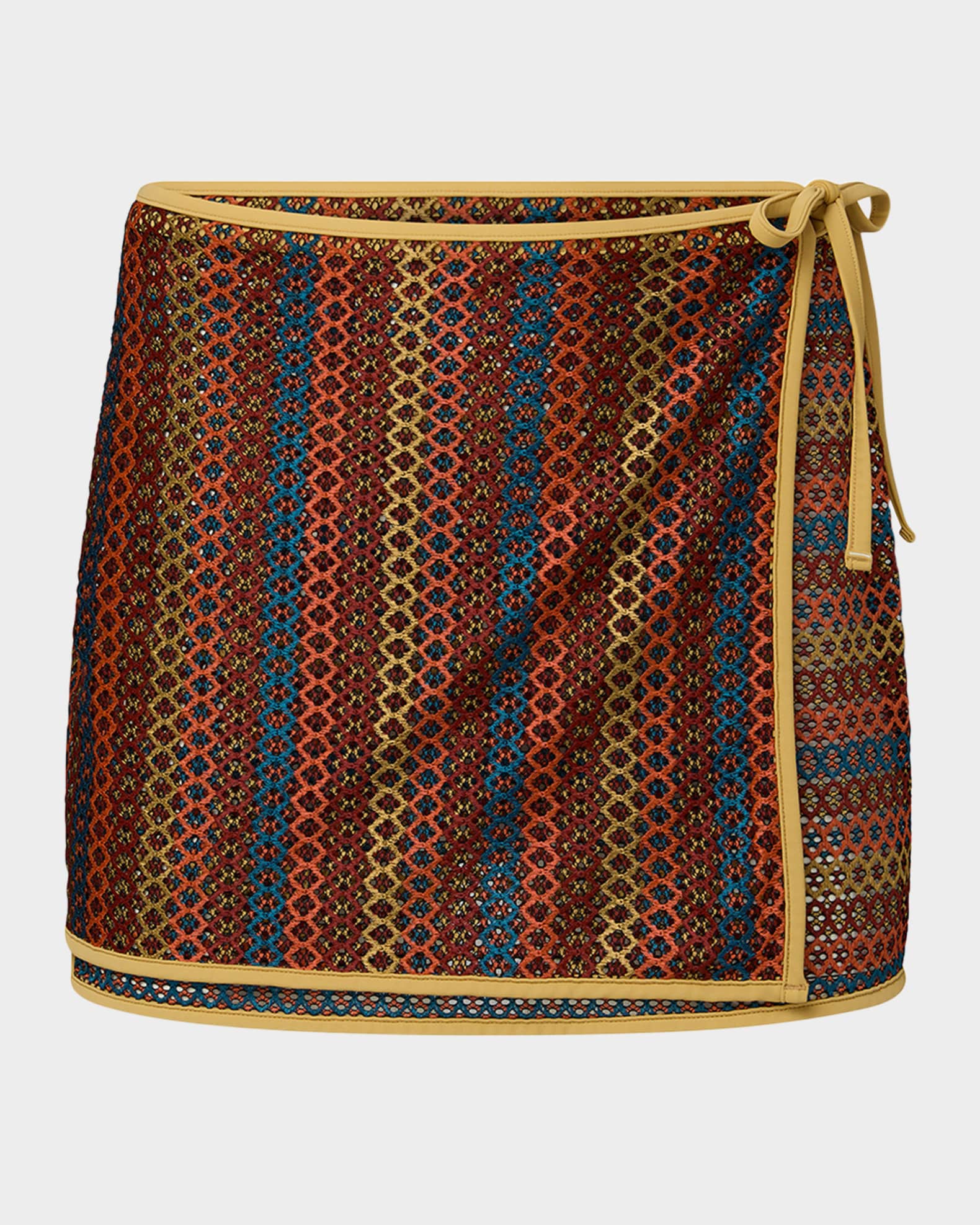 Crochet Mesh Mini Wrap Skirt 0