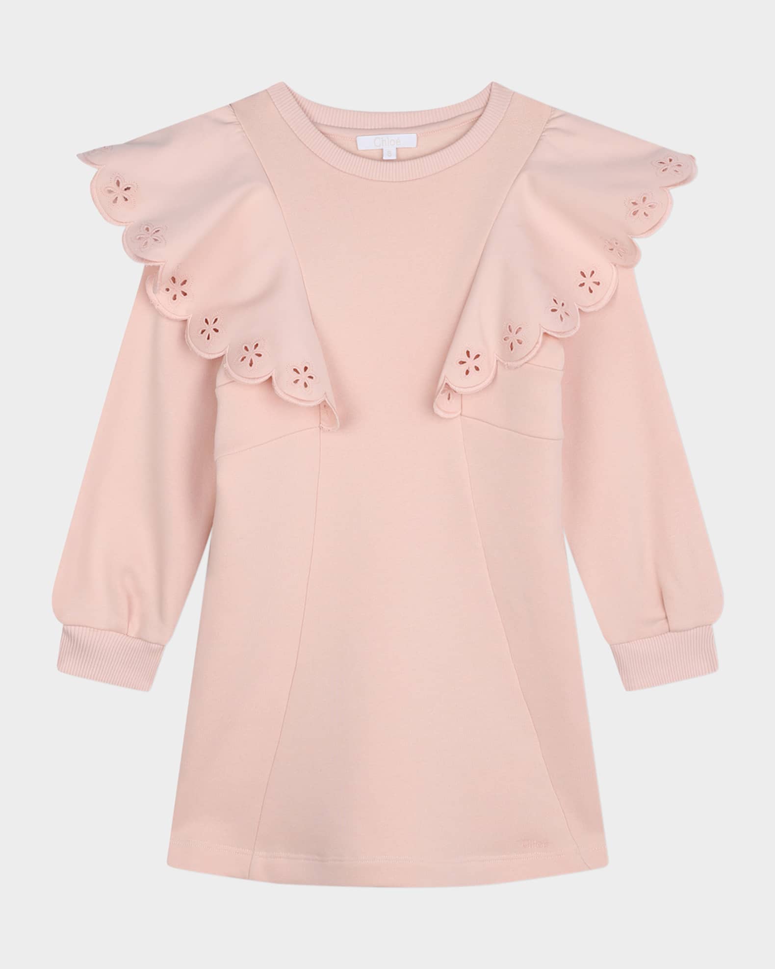 Girl's Scalloped Embroidered Dress 0