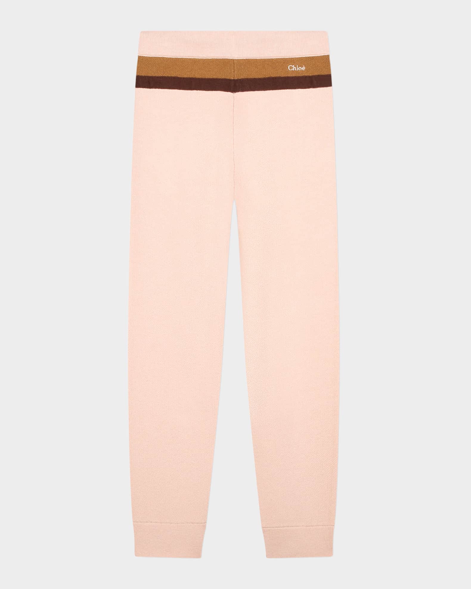  Girl's Striped Trim Knit Trousers, Size 6-12 1