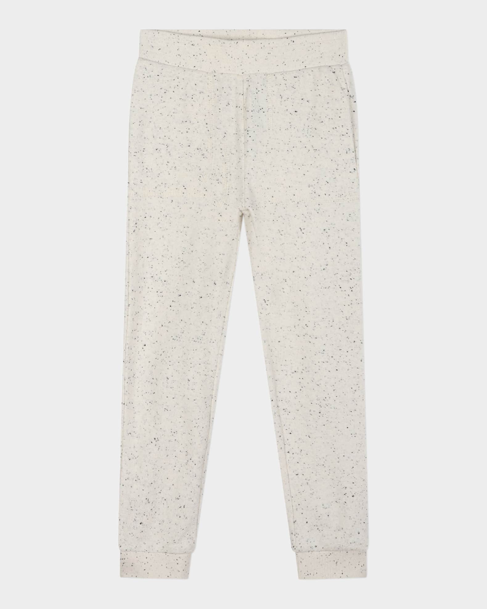 Kid's Speckled Logo-Embroidered Sweatpants, Size 14 0