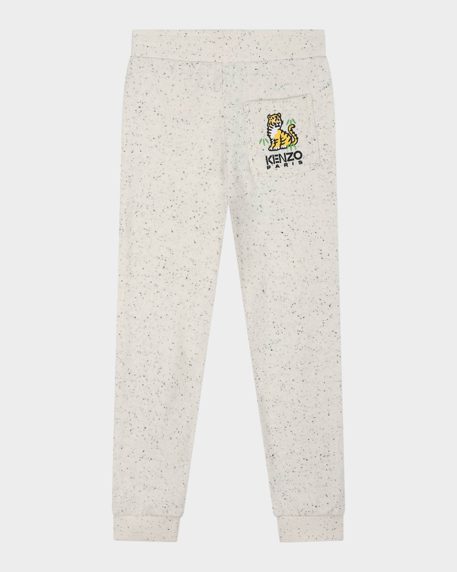 Kid's Speckled Logo-Embroidered Sweatpants, Size 6-8 1