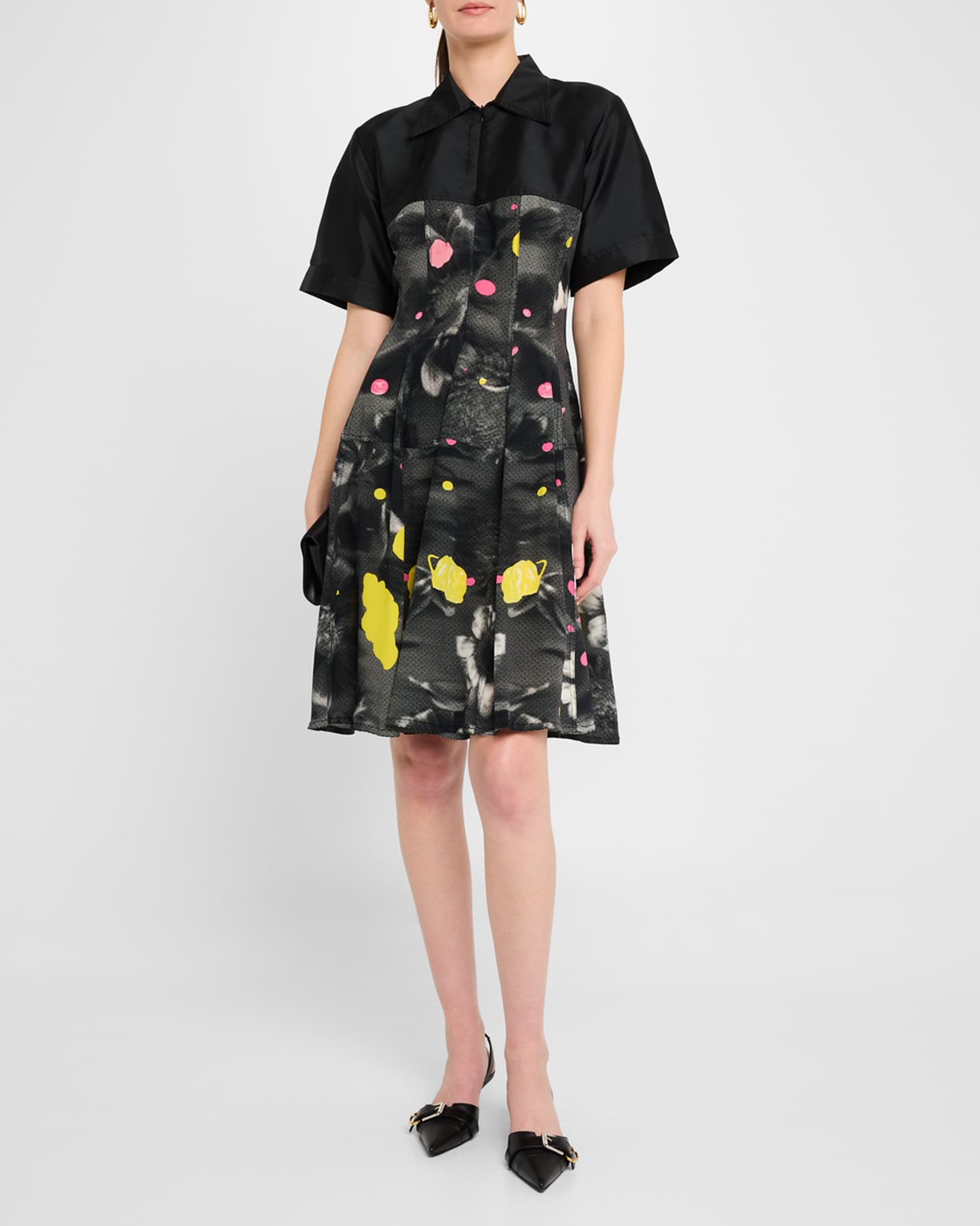 Greenwich Pleated Floral-Print Shirtdress 1