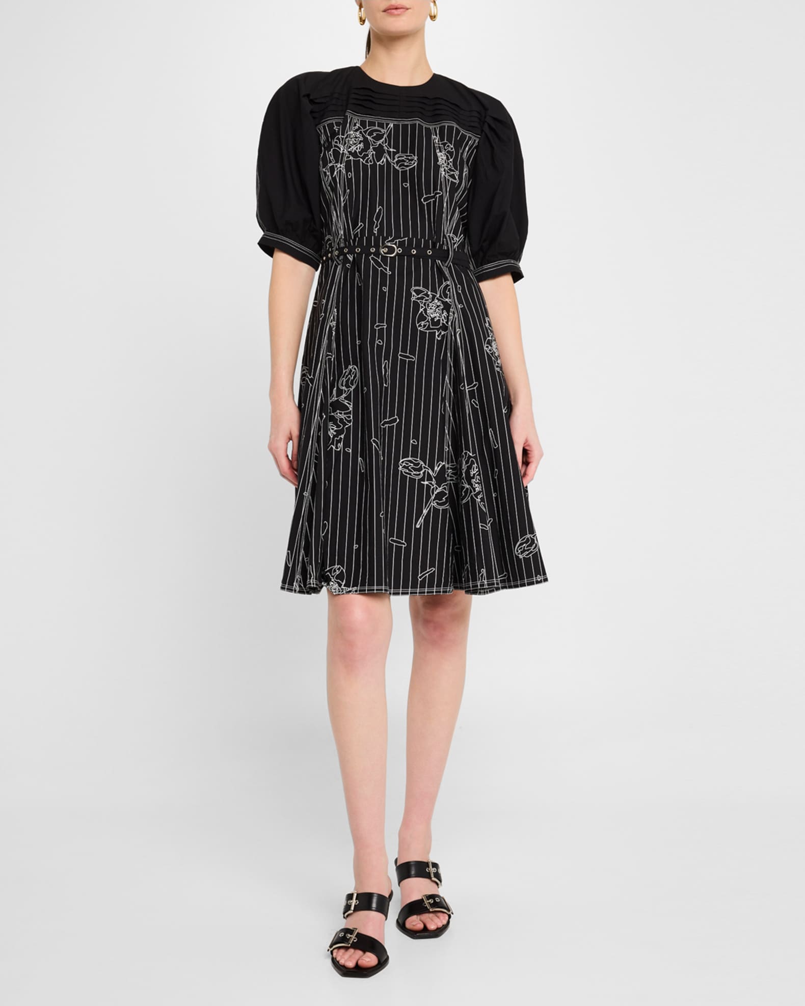 Vienna Embroidered Puff-Sleeve Dress 1