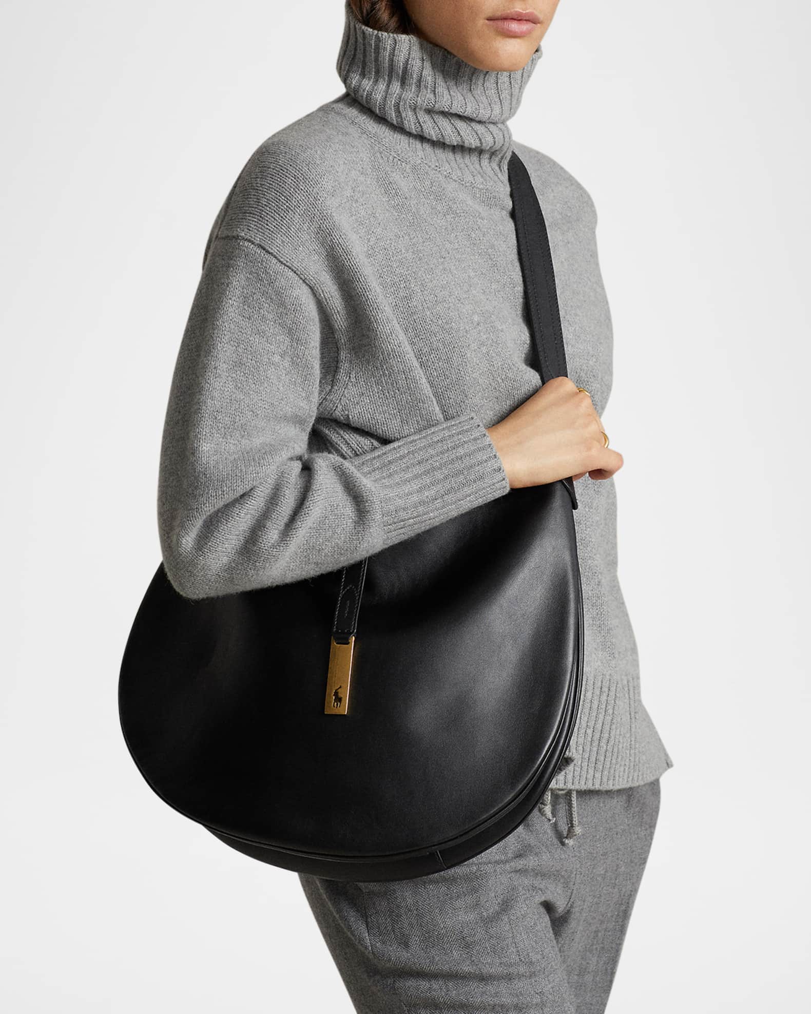 Polo Ralph Lauren Polo ID Large Calfskin Shoulder Bag | Neiman Marcus