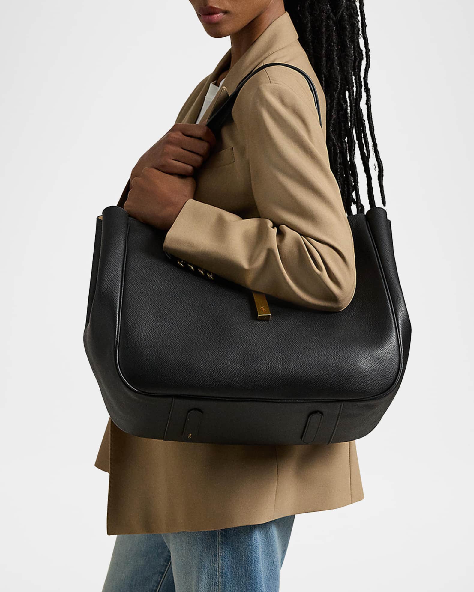 Medium Grain Leather Tote Bag 1