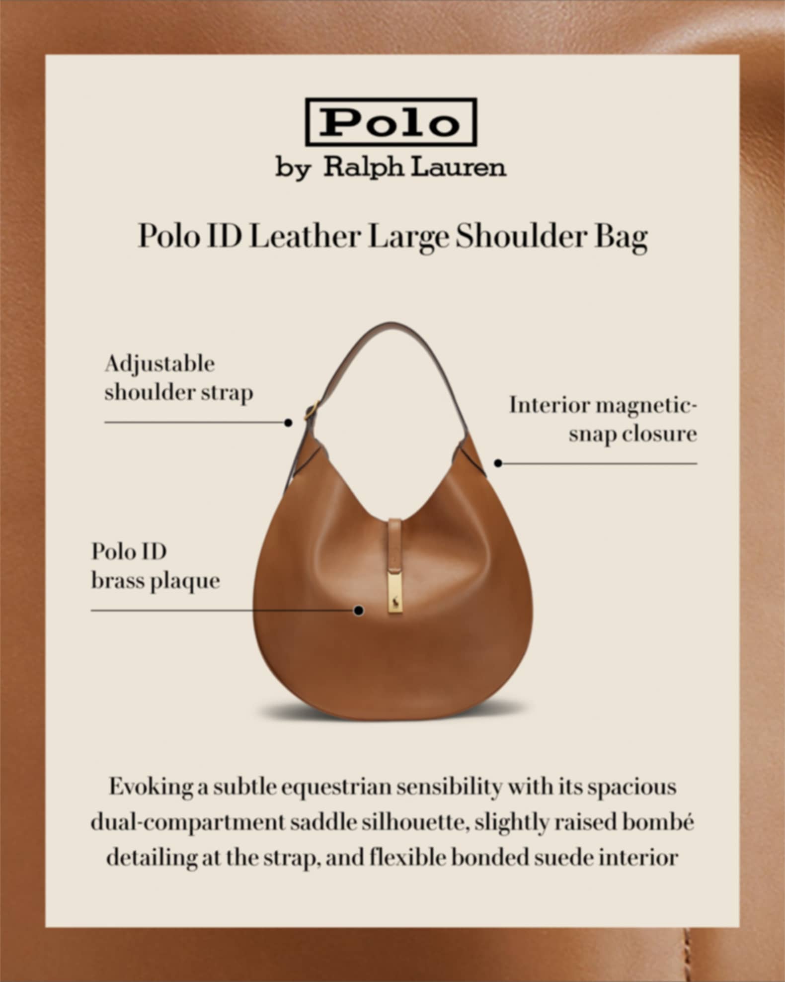【ラルフローレン】Polo ID Calfskin Large Shoulder Bag Polo ID Calfskin Large Shoulder Bag | Ralph Lauren