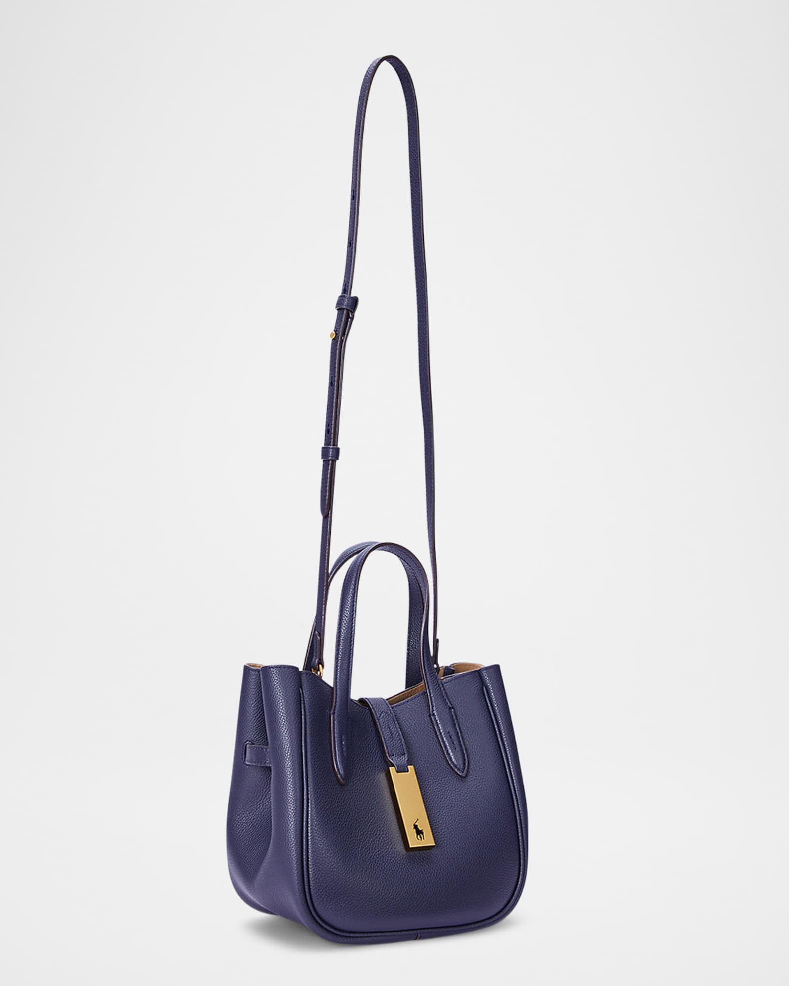■POLO RALPH LAUREN■ W Leather Miniature Crossbody Tote Blu Genuine Polo Ralph Lauren Leather Miniature Crossbody Tote