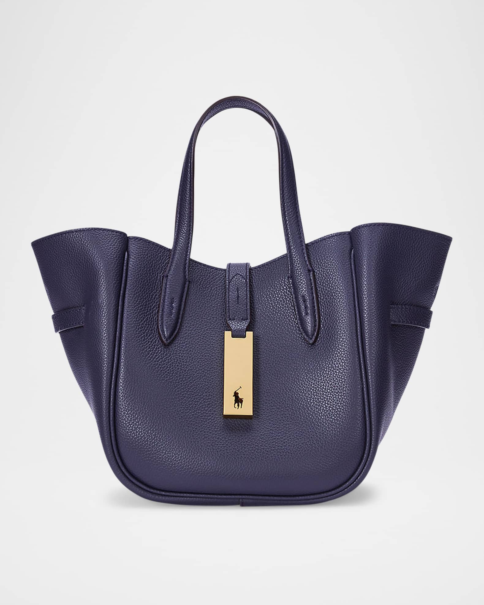 ■POLO RALPH LAUREN■ W Leather Miniature Crossbody Tote Blu Polo Ralph Lauren Small Grain Leather Tote Bag | Neiman Marcus