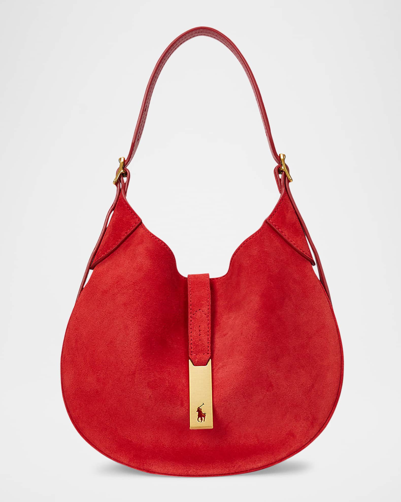 Red suede shoulder bag deals