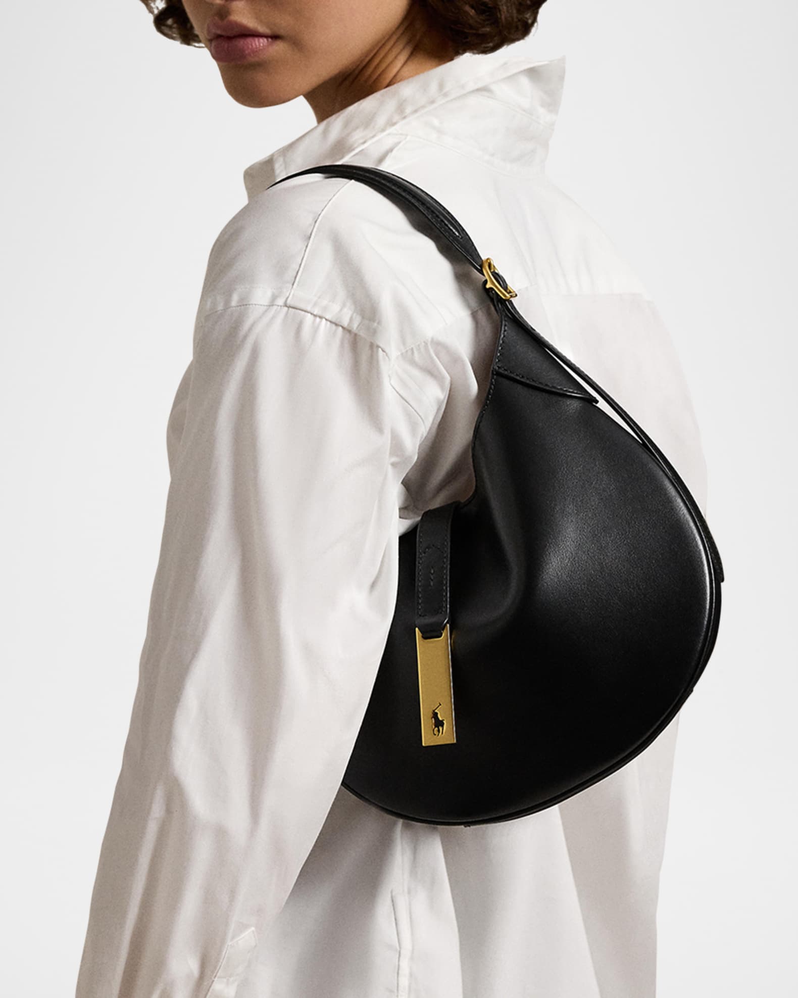 Polo Ralph Lauren Small Sport Leather Shoulder Bag | Neiman Marcus