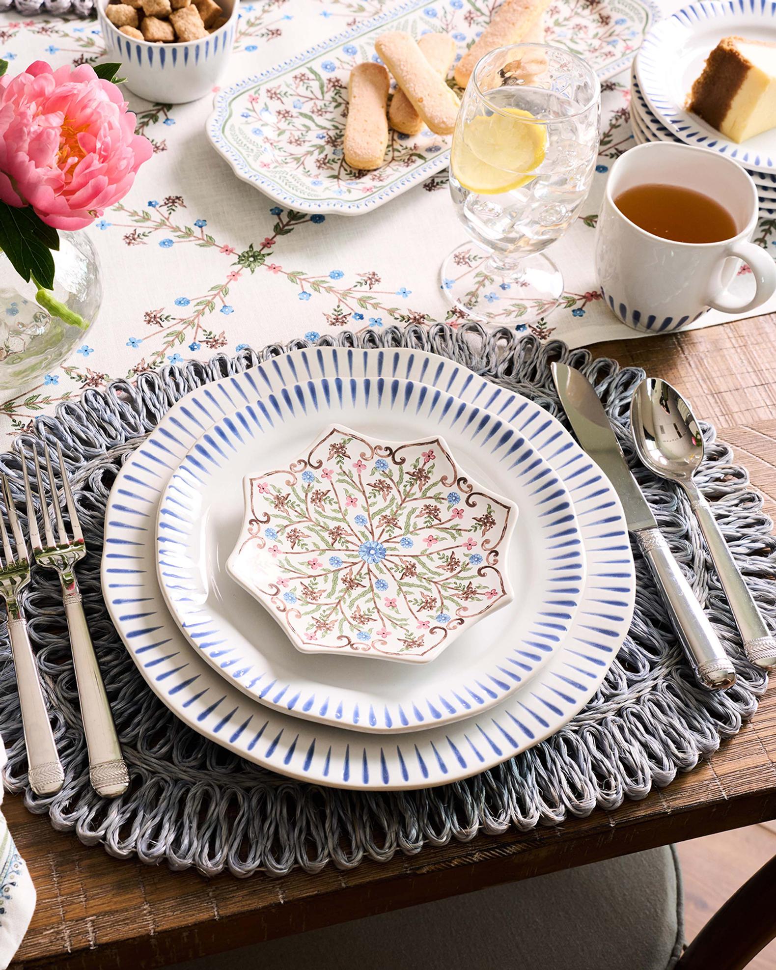 Juliska Sitio Stripe Delft Blue 4-Piece Place Setting | Neiman Marcus