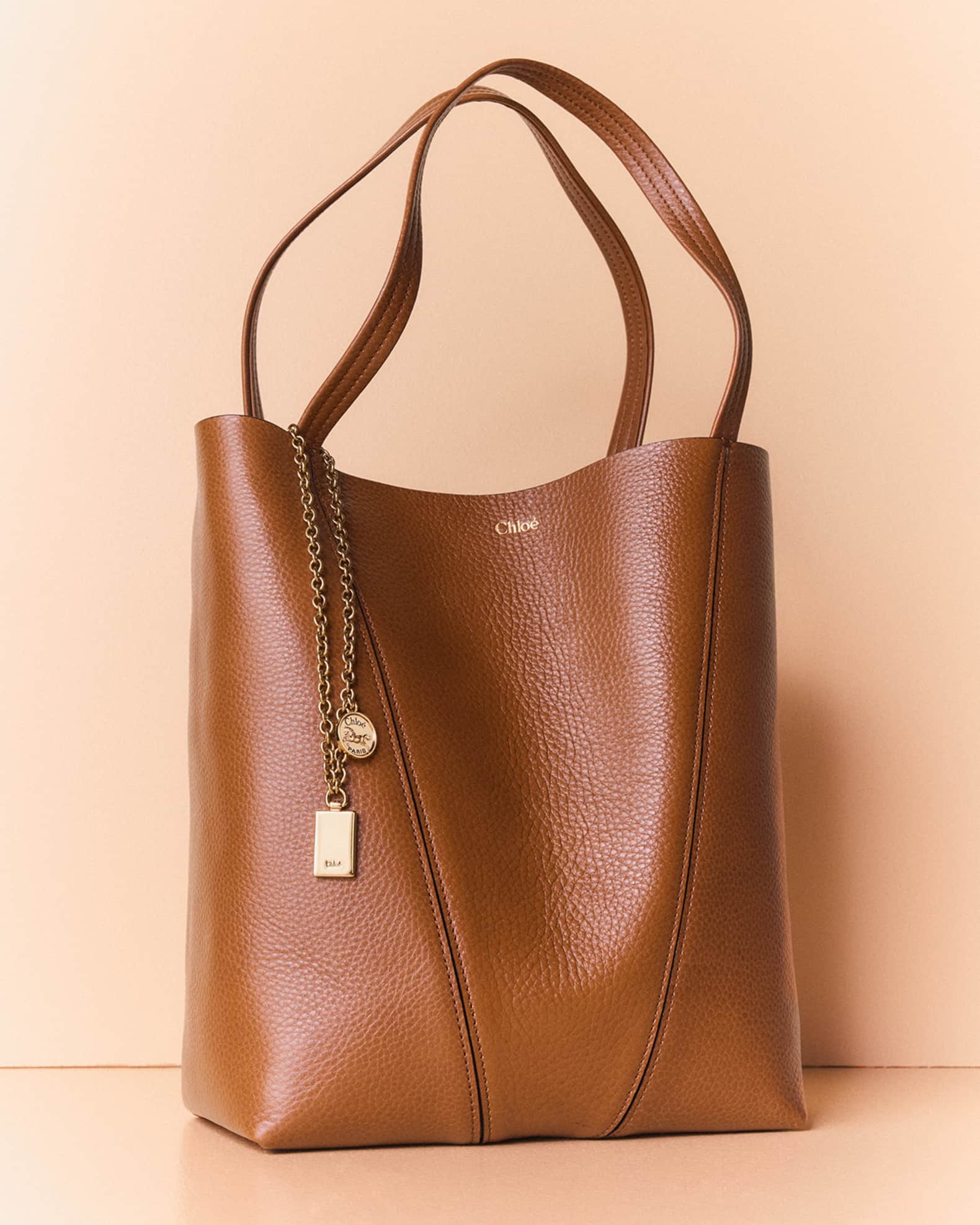 Chloe Spin Medium Tote Bag in Leather | Neiman Marcus