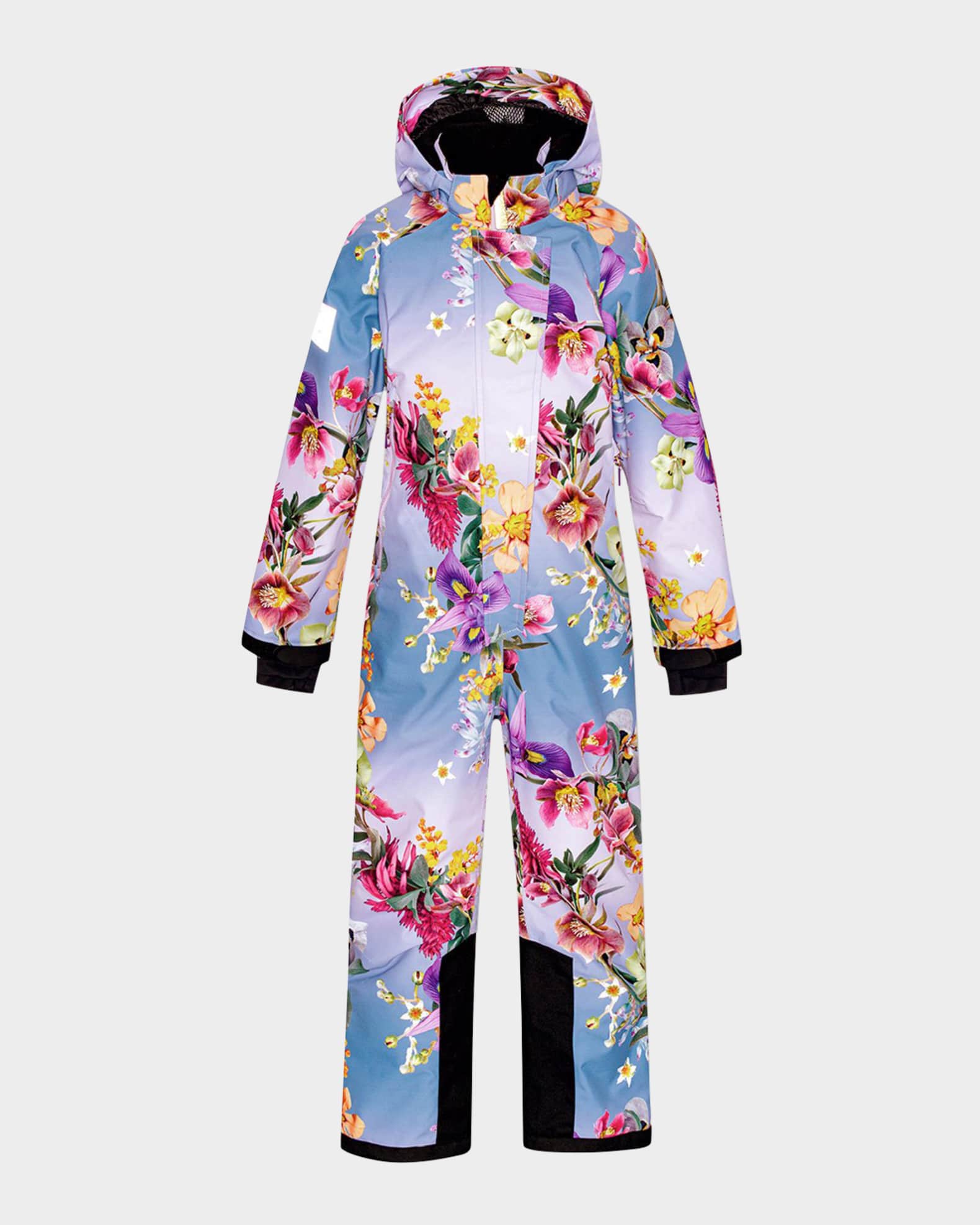 Girl's Hux Floral-Print Snowsuit 0
