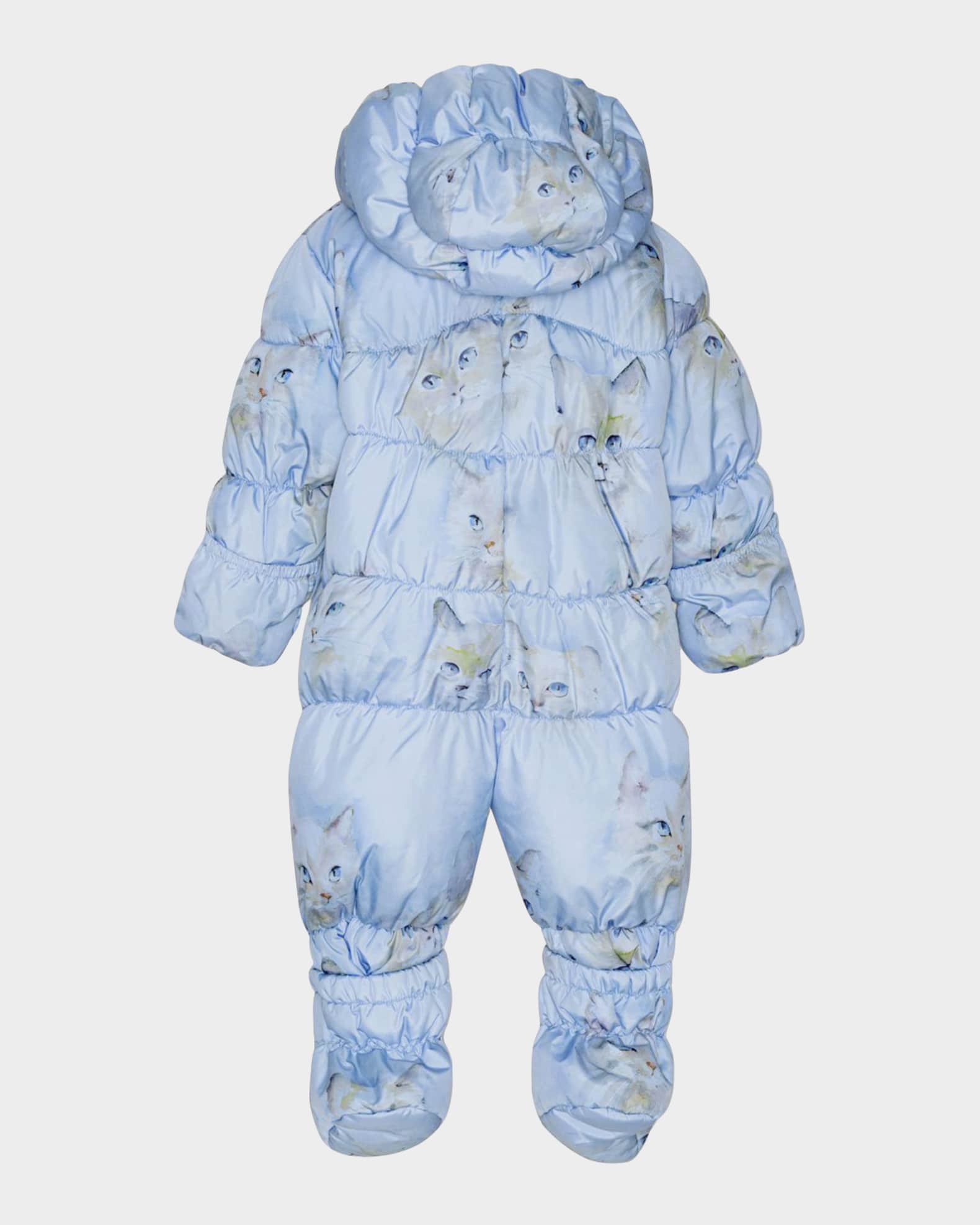 Girl's Hebe Cat-Print Bunting Suit 1