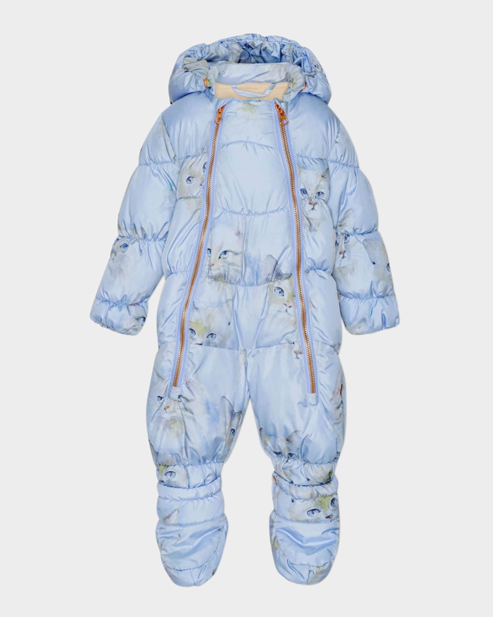Girl's Hebe Cat-Print Bunting Suit 0