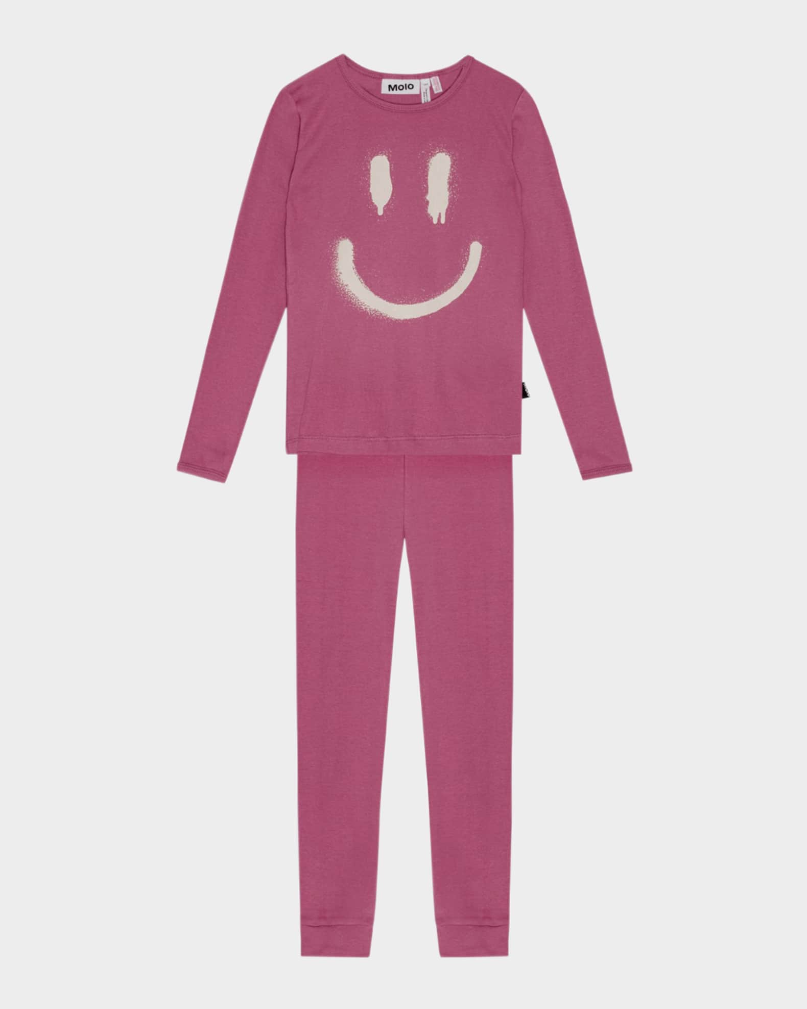 Girl's Lue Happy Face-Print 2-Piece Set 0