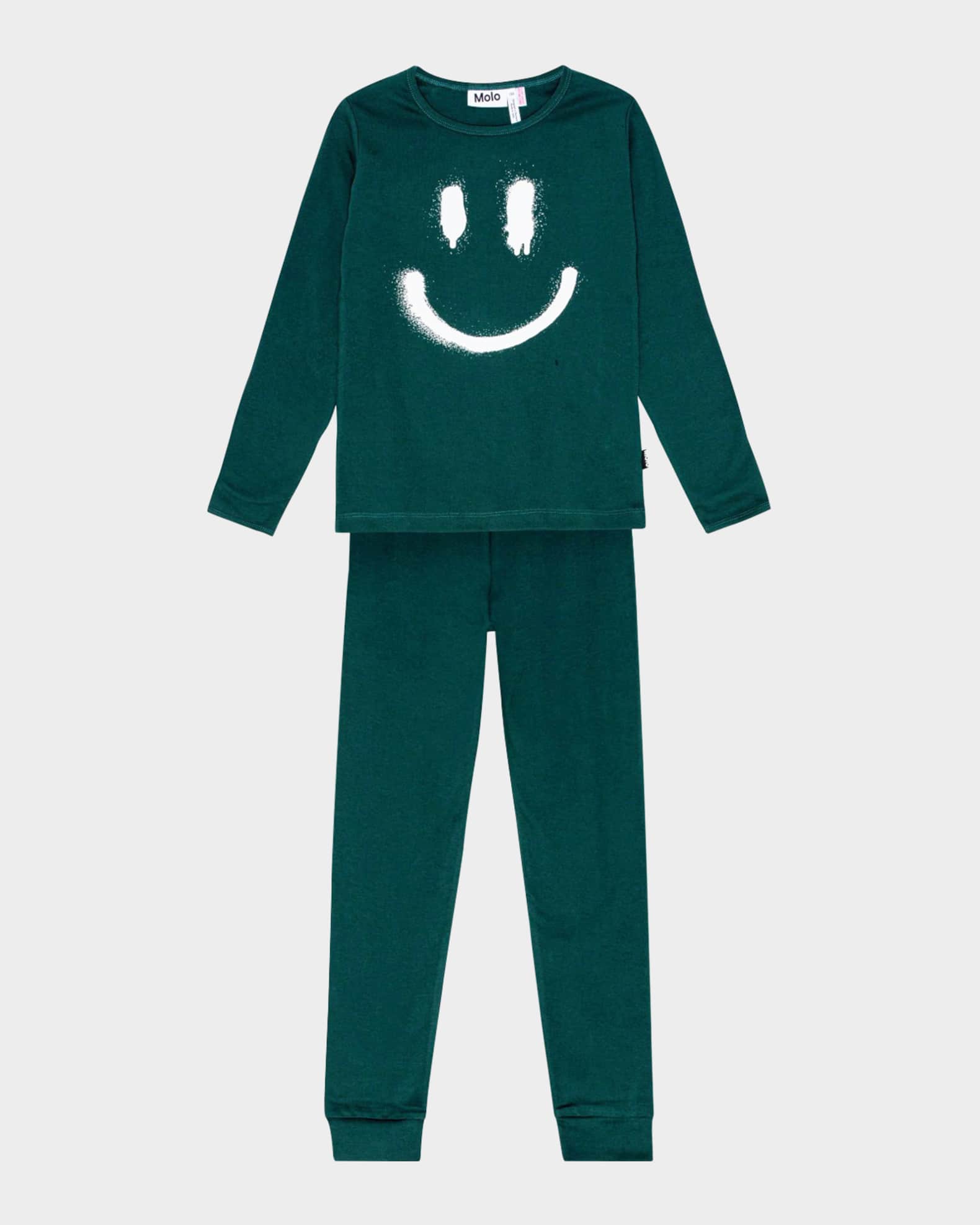 Boy's Lue Happy Face-Print 2-Piece Set 0