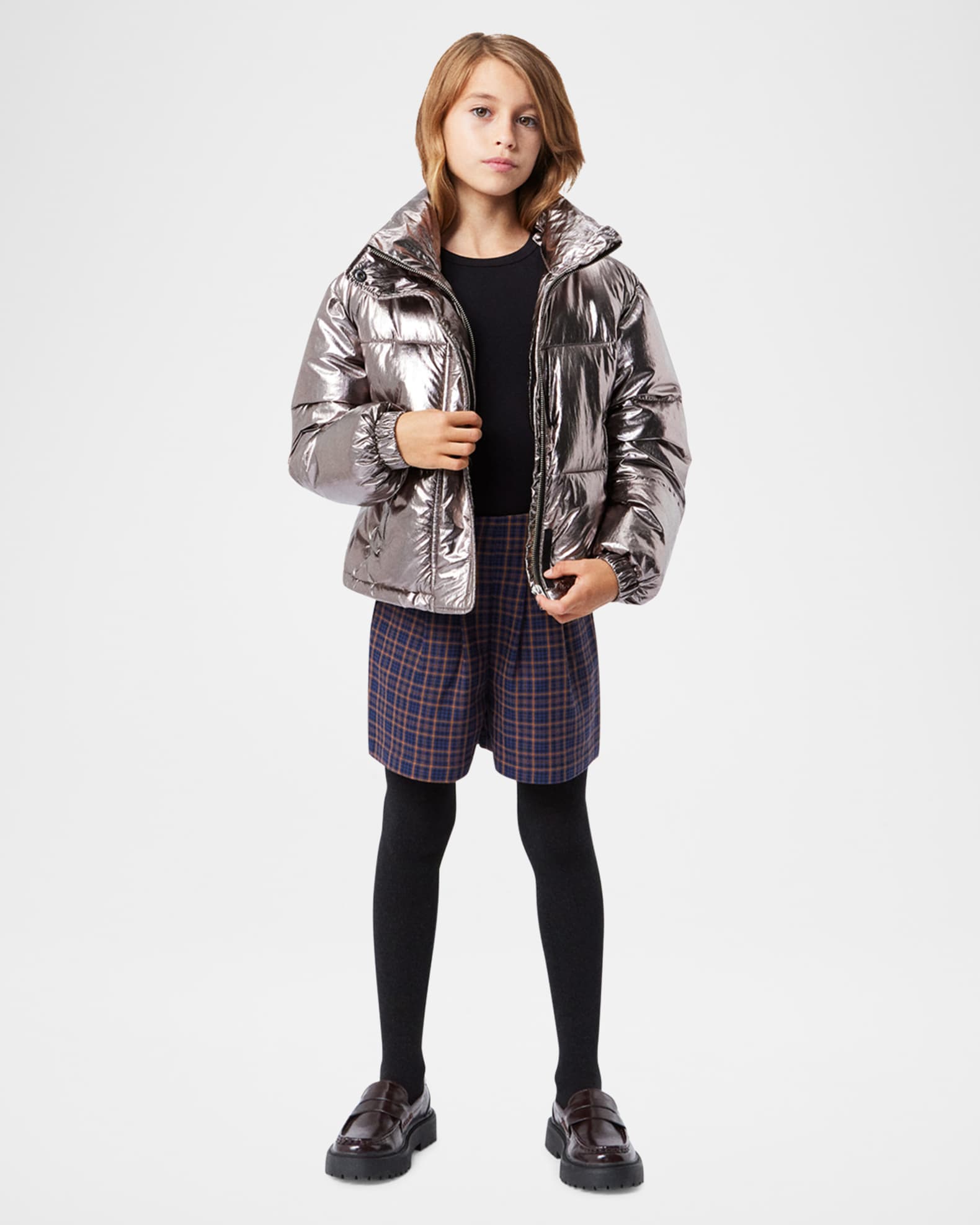 Girl's Hansine Metallic Puffer Coat 1