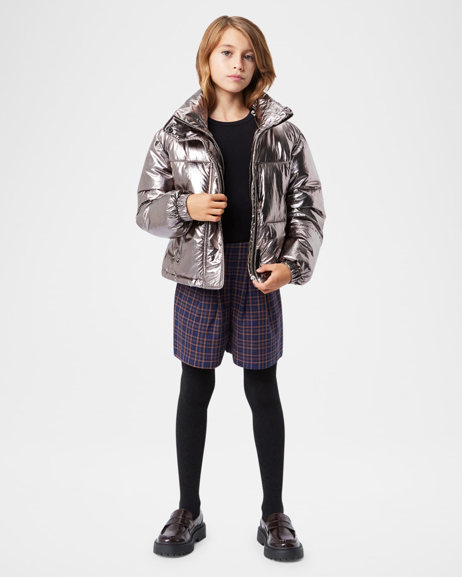 Girl's Hansine Metallic Puffer Coat 1