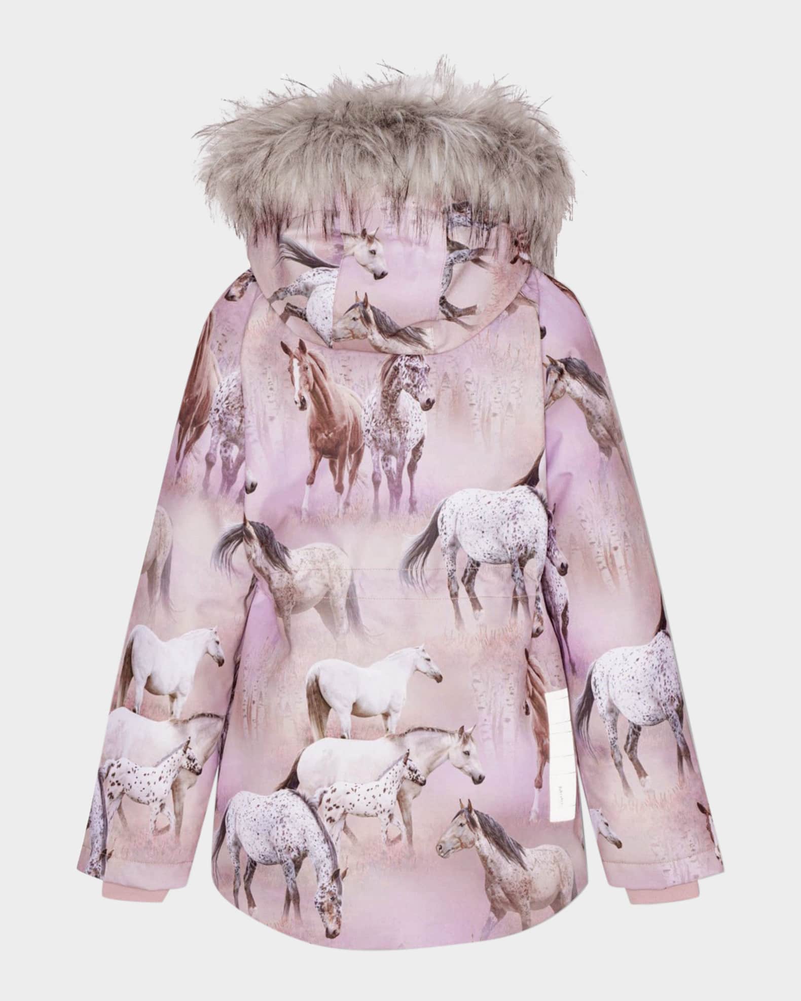 Girl's Cathy Praire Horse-Print Faux Fur Coat, Size 8-10 1