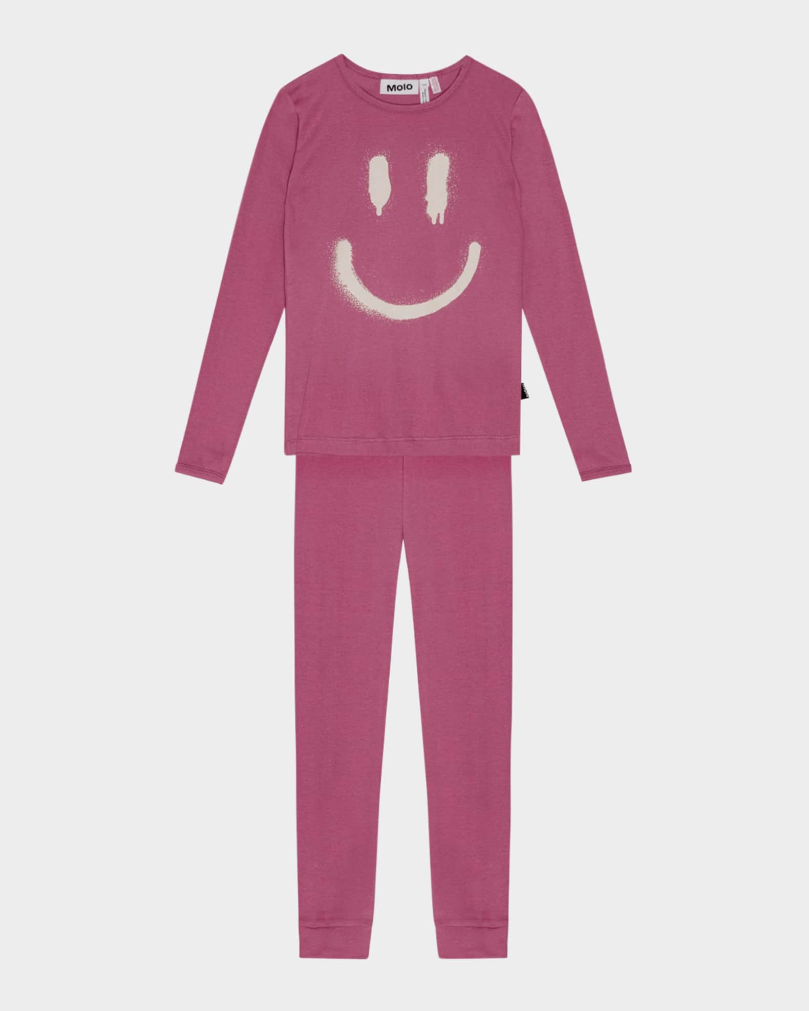 Girl's Lue Happy Face-Print 2-Piece Set 0