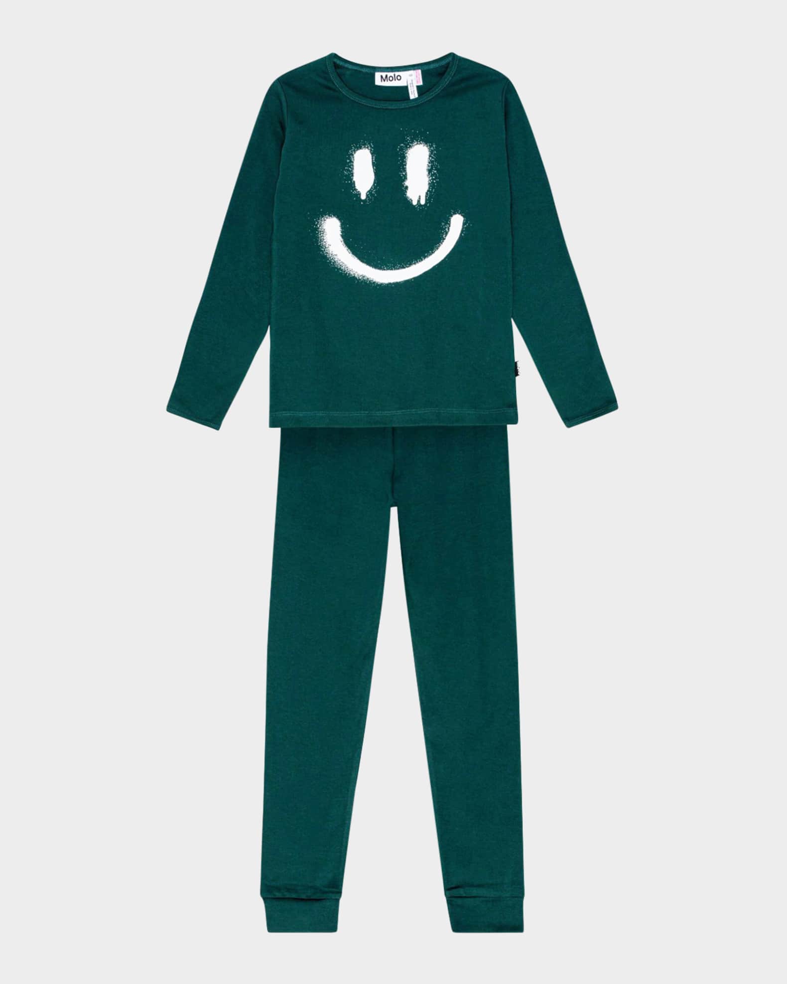 Boy's Lue Happy Face-Print 2-Piece Set 0