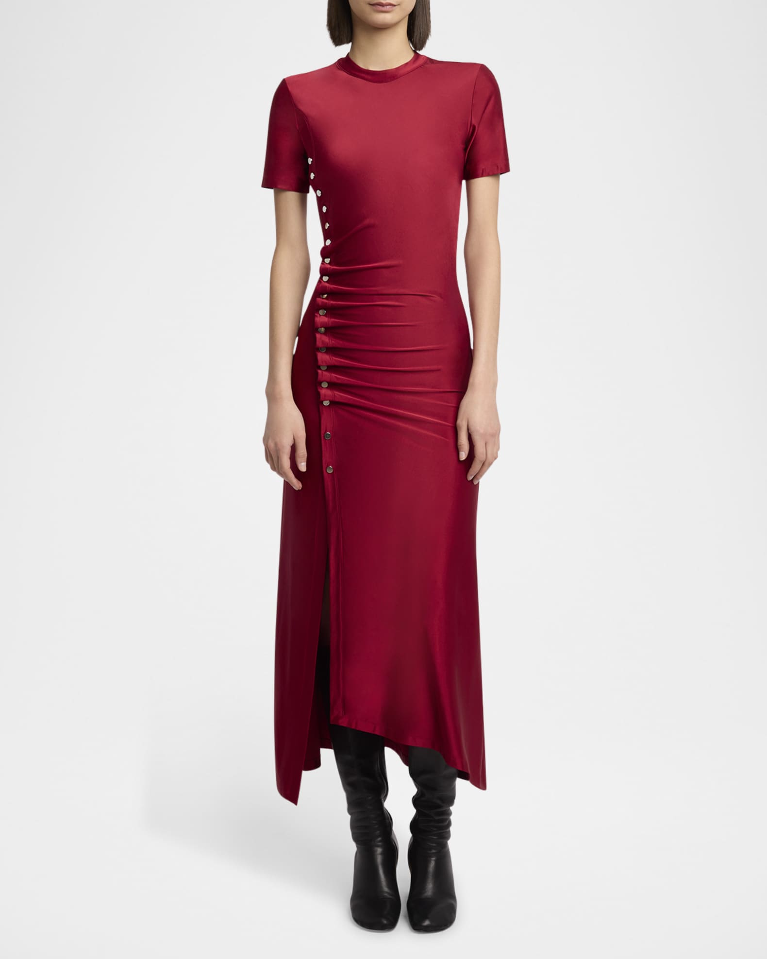 Side button midi dress on sale