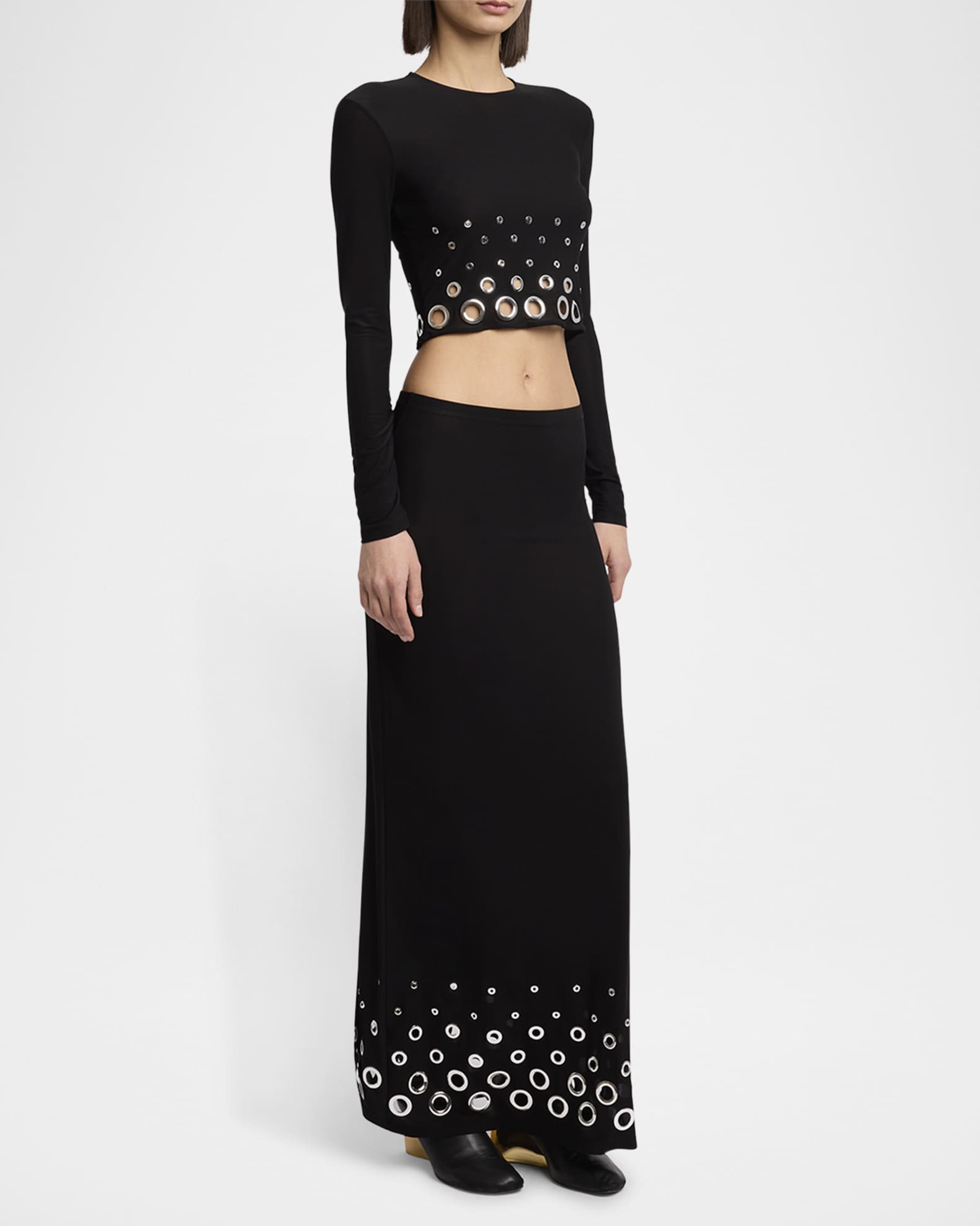 Grommet Maxi Skirt 1