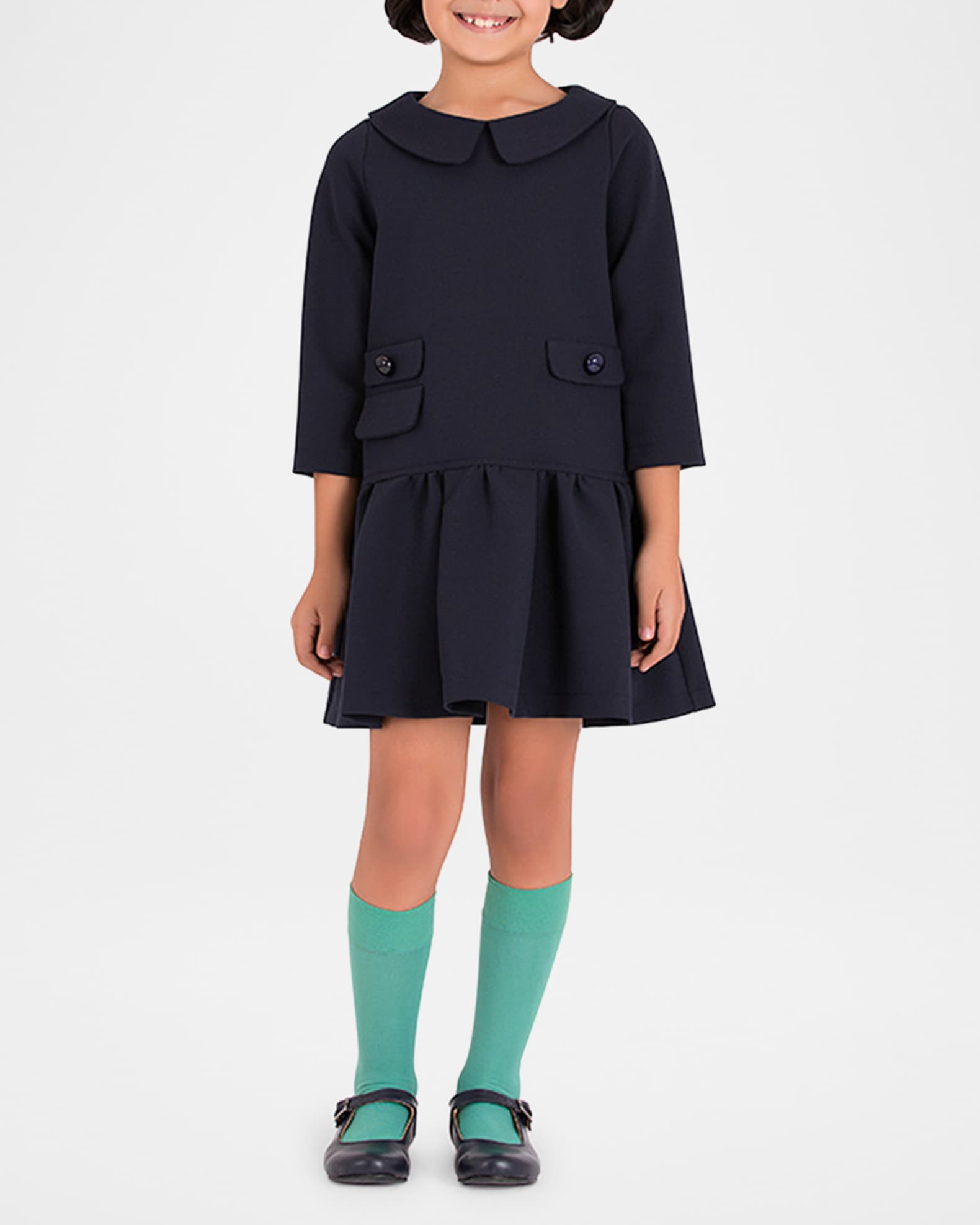 Girl's Classic Collared Dress, Size 3T-12 1