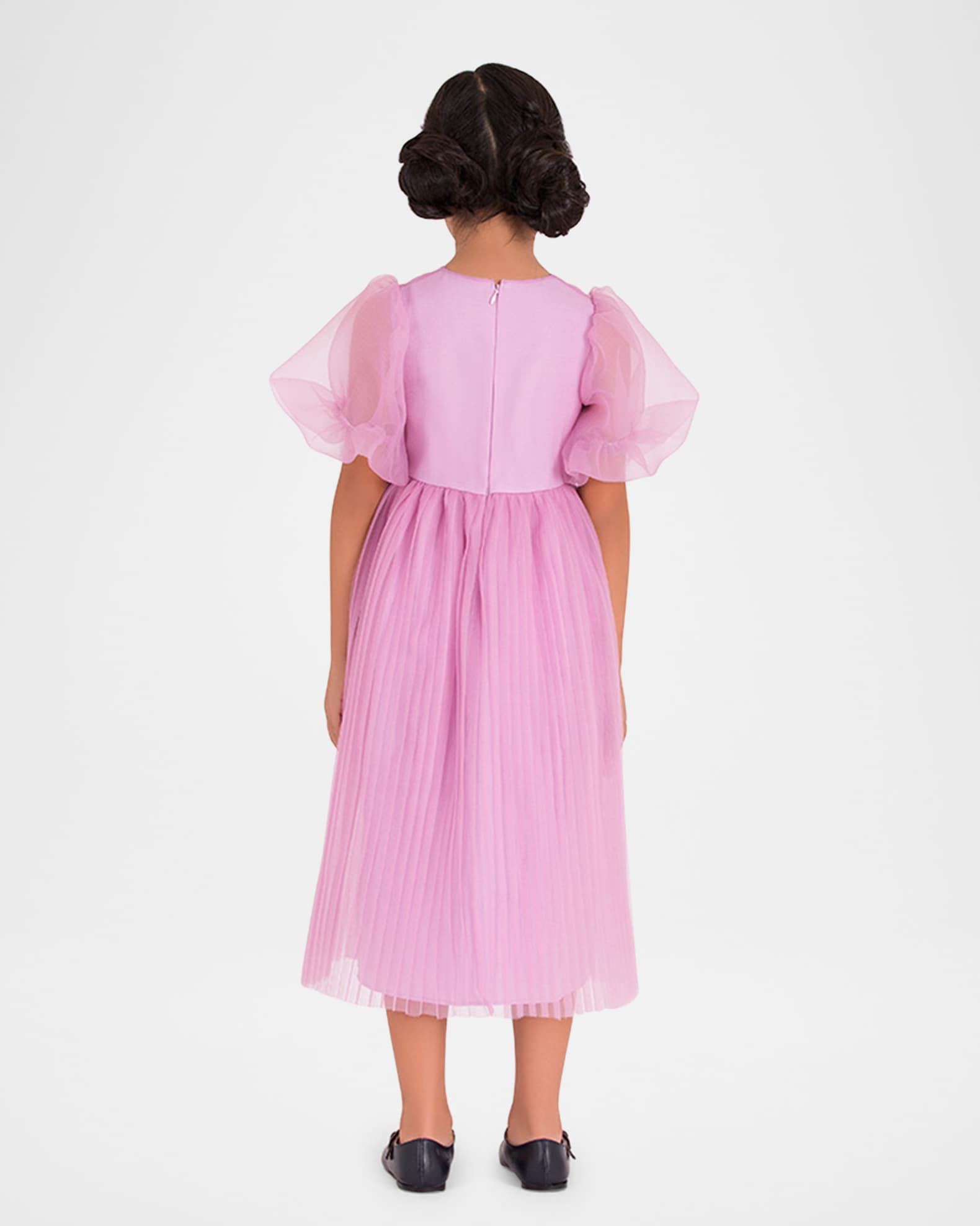 Mama Luma Girl's Flowy A-Line Organza Dress, Size 3T-12, Lilac, 5-6