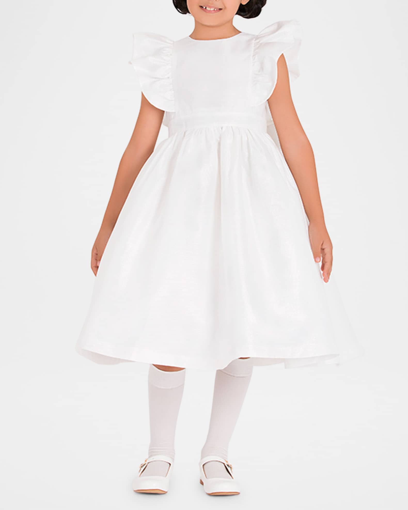 Girl's Shimmery Ruffle A-Line Dress, Size 3T-12 1