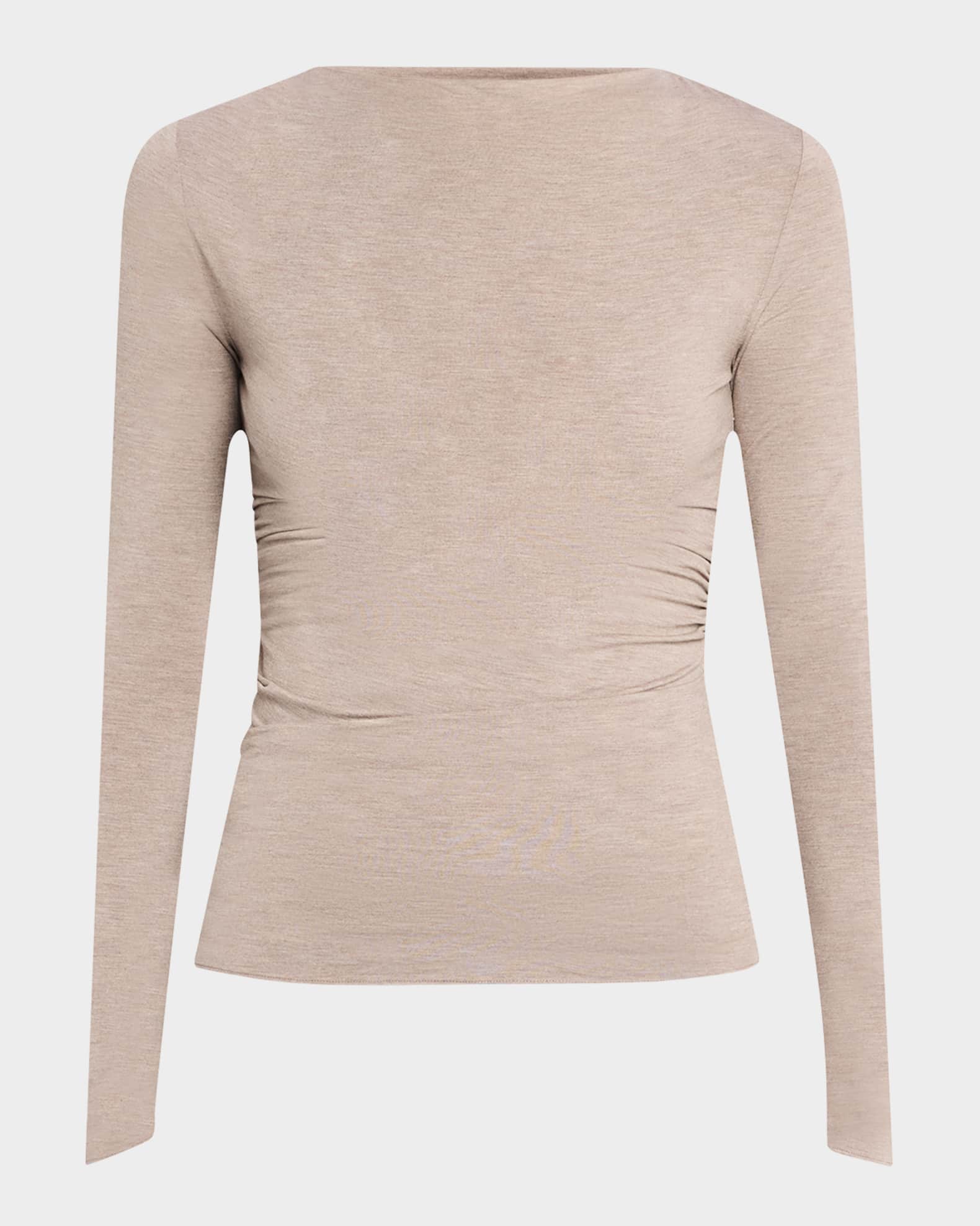 Luca Draped Knit Long-Sleeve Top 0
