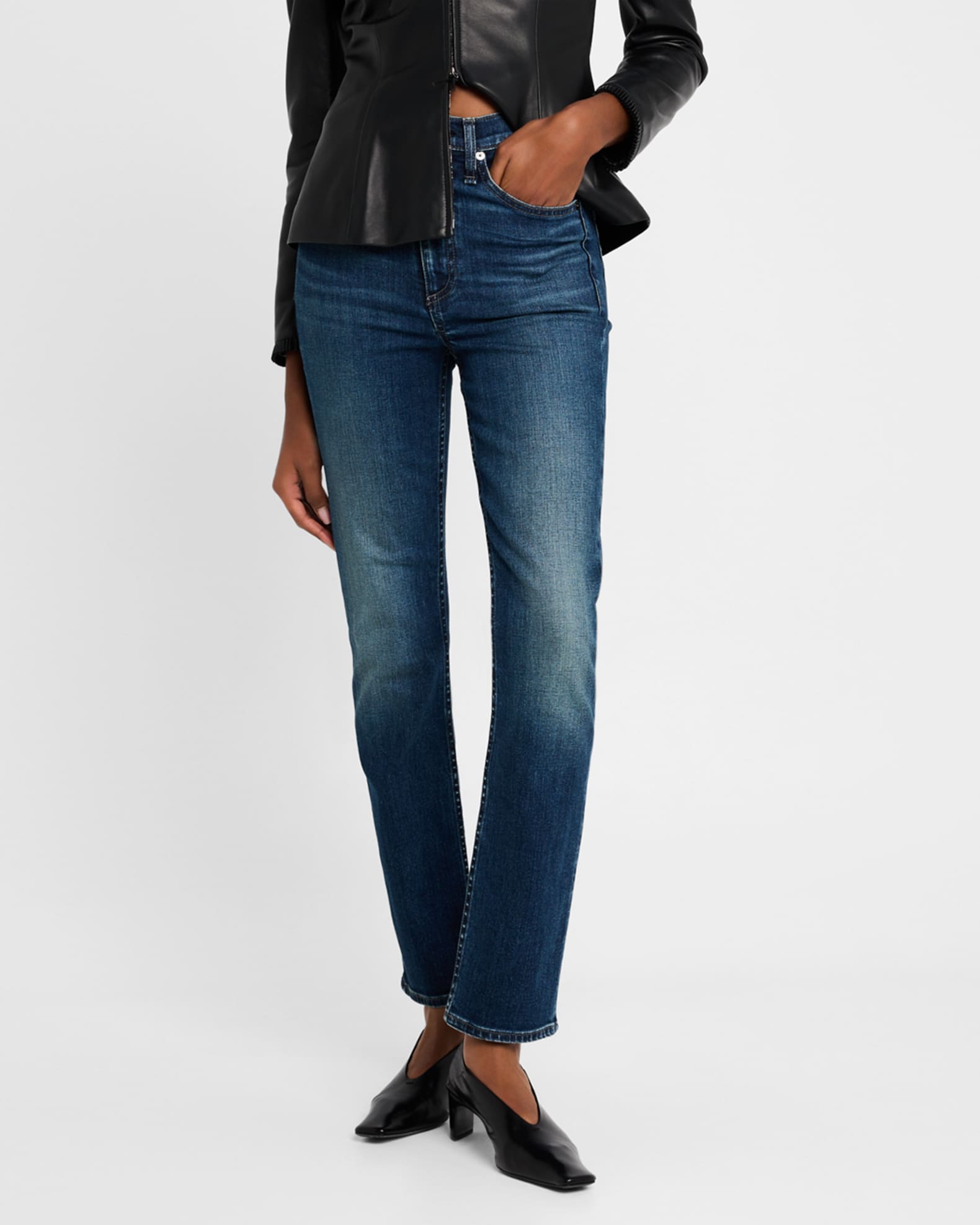 Rag & Bone Flexi Wren High-Rise Slim Straight Jeans | Neiman