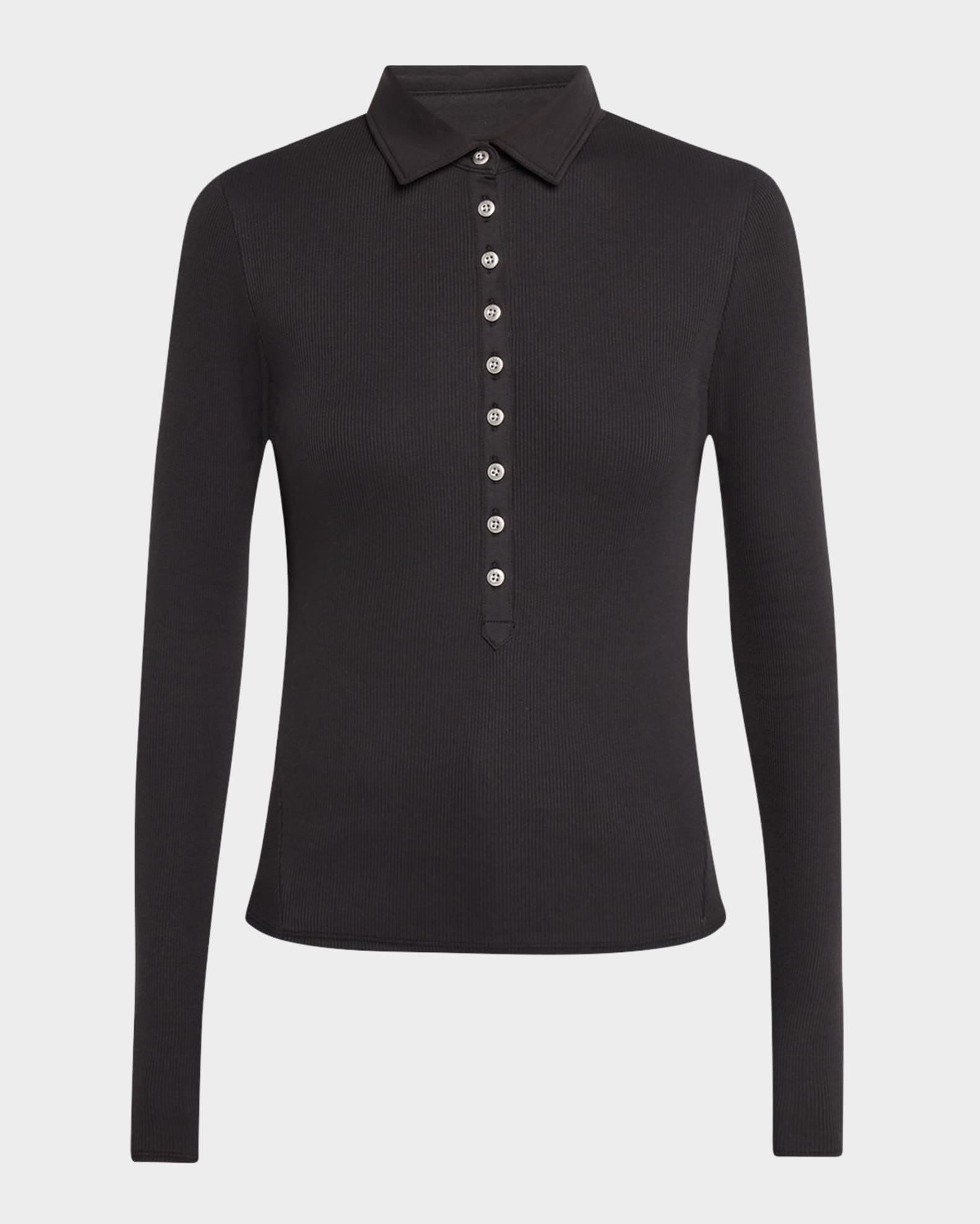 The Essential Ribbed Button Polo Top 0