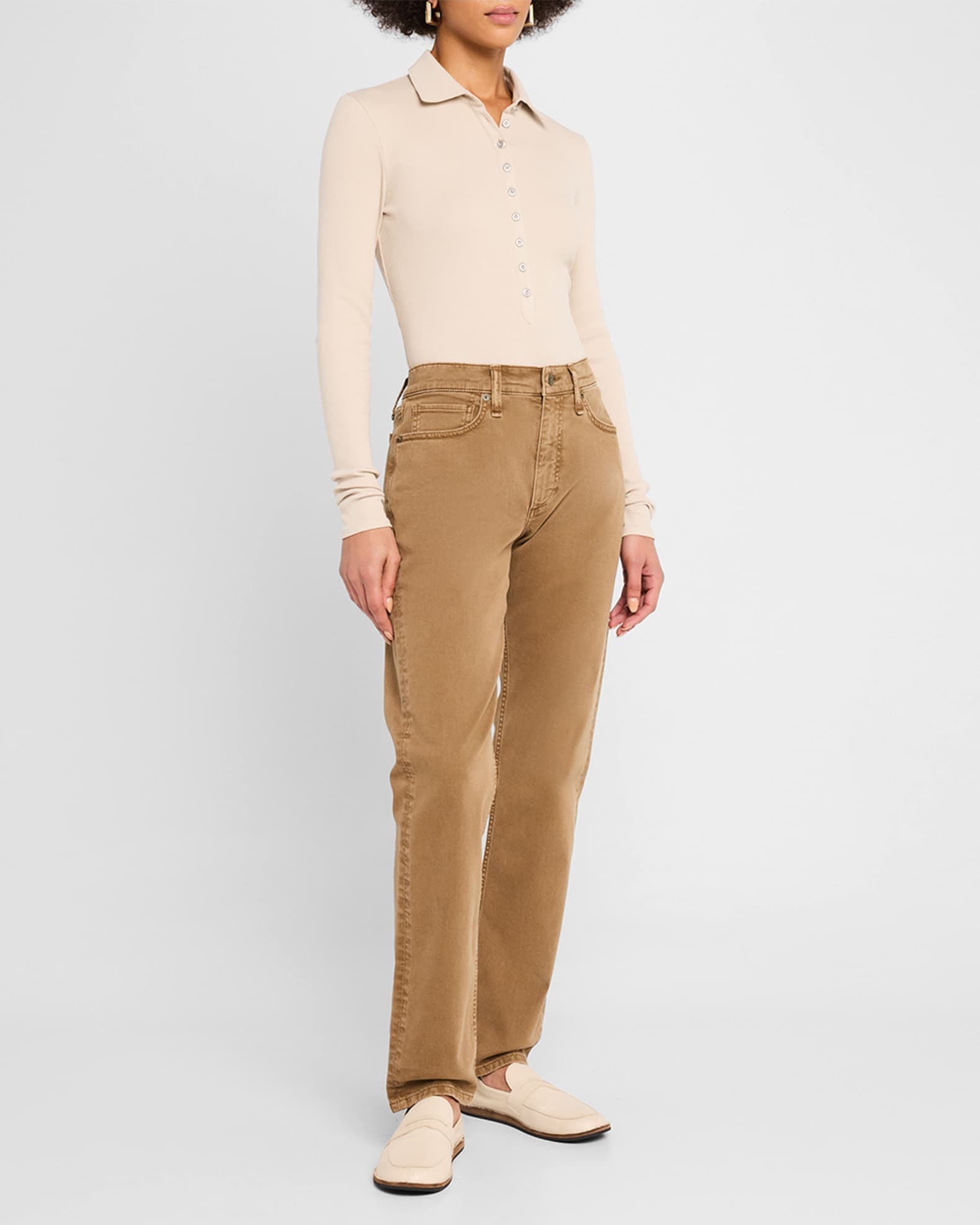 The Essential Ribbed Button Polo Top 1