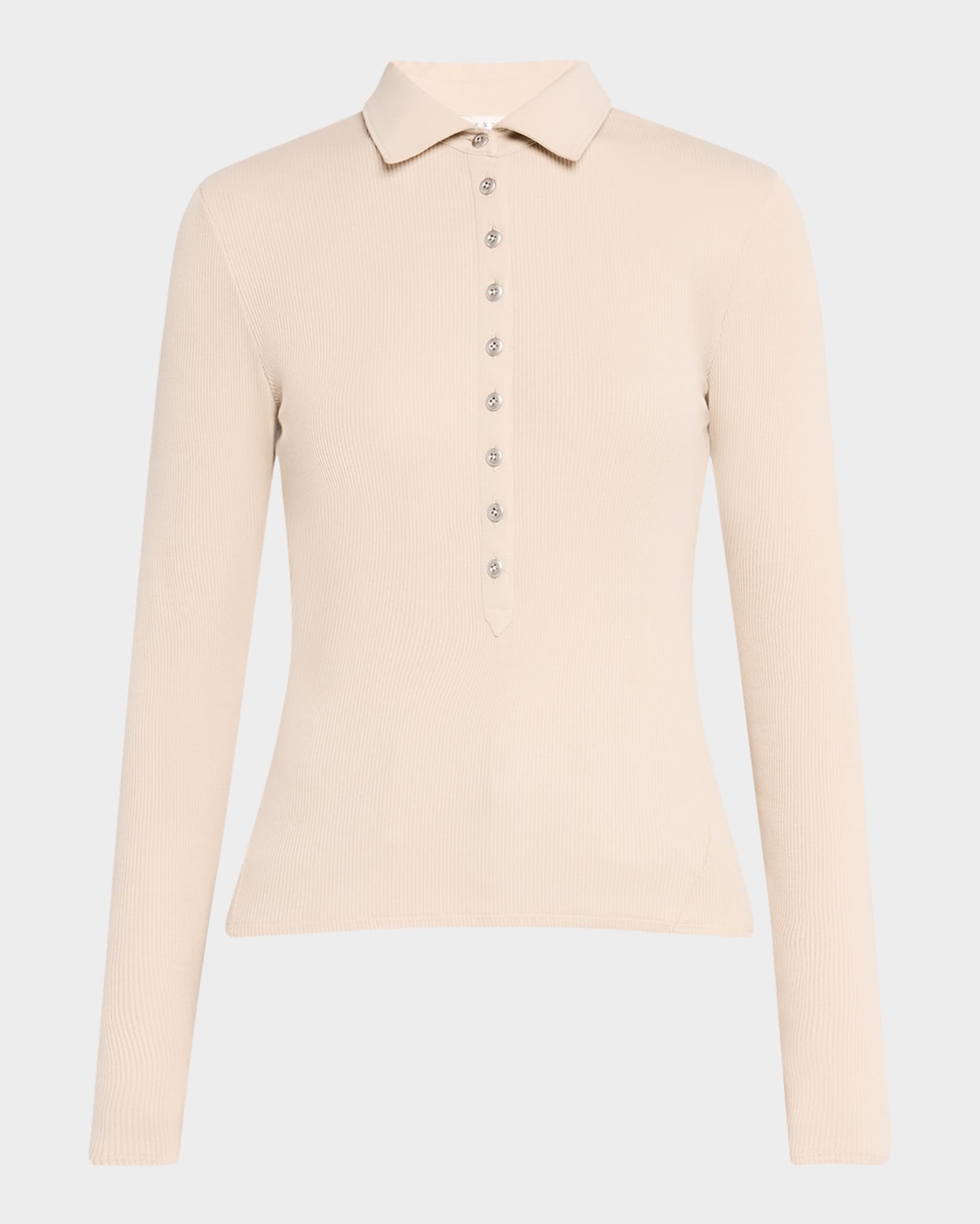 The Essential Ribbed Button Polo Top 0